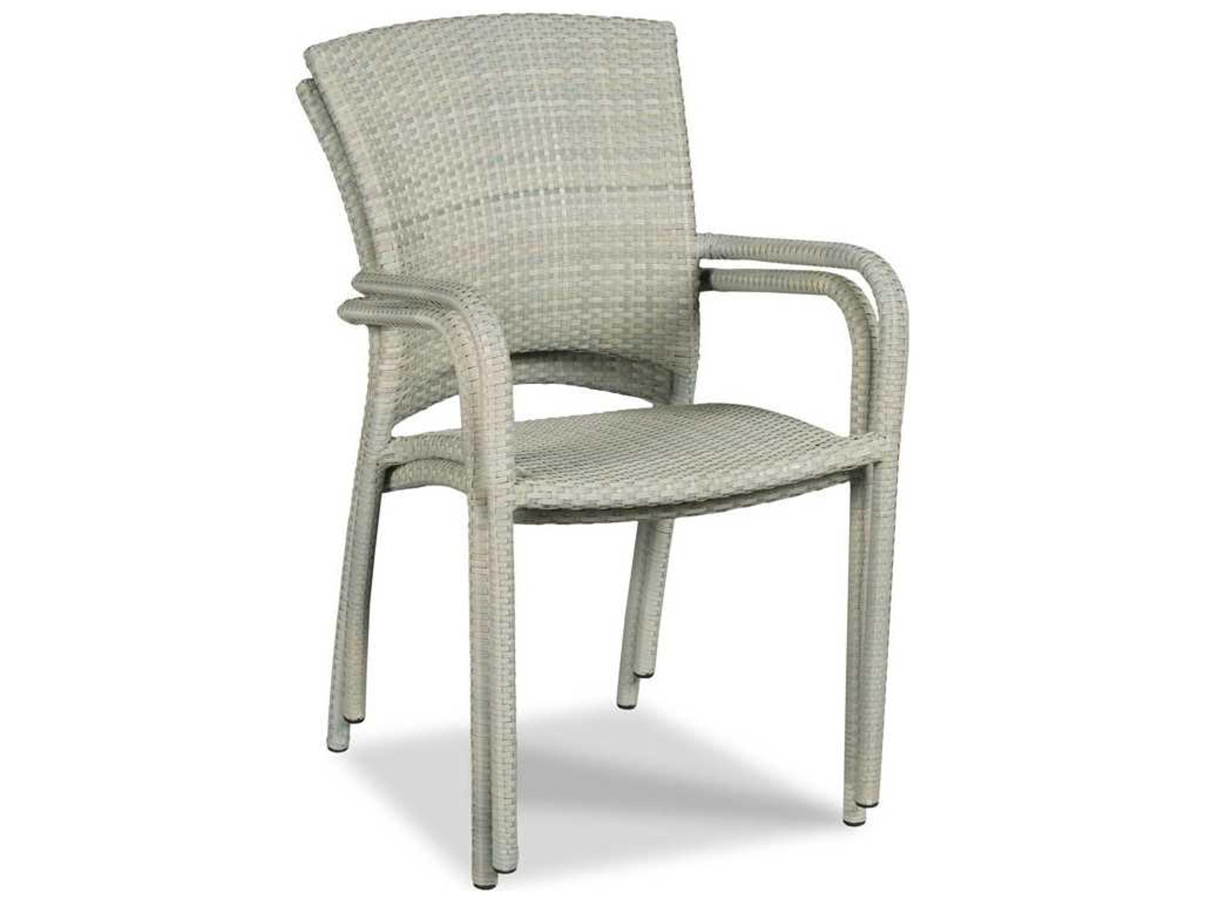 Woodbridge Outdoor Cafe Floral Gray Aluminum Wicker Dining Chair