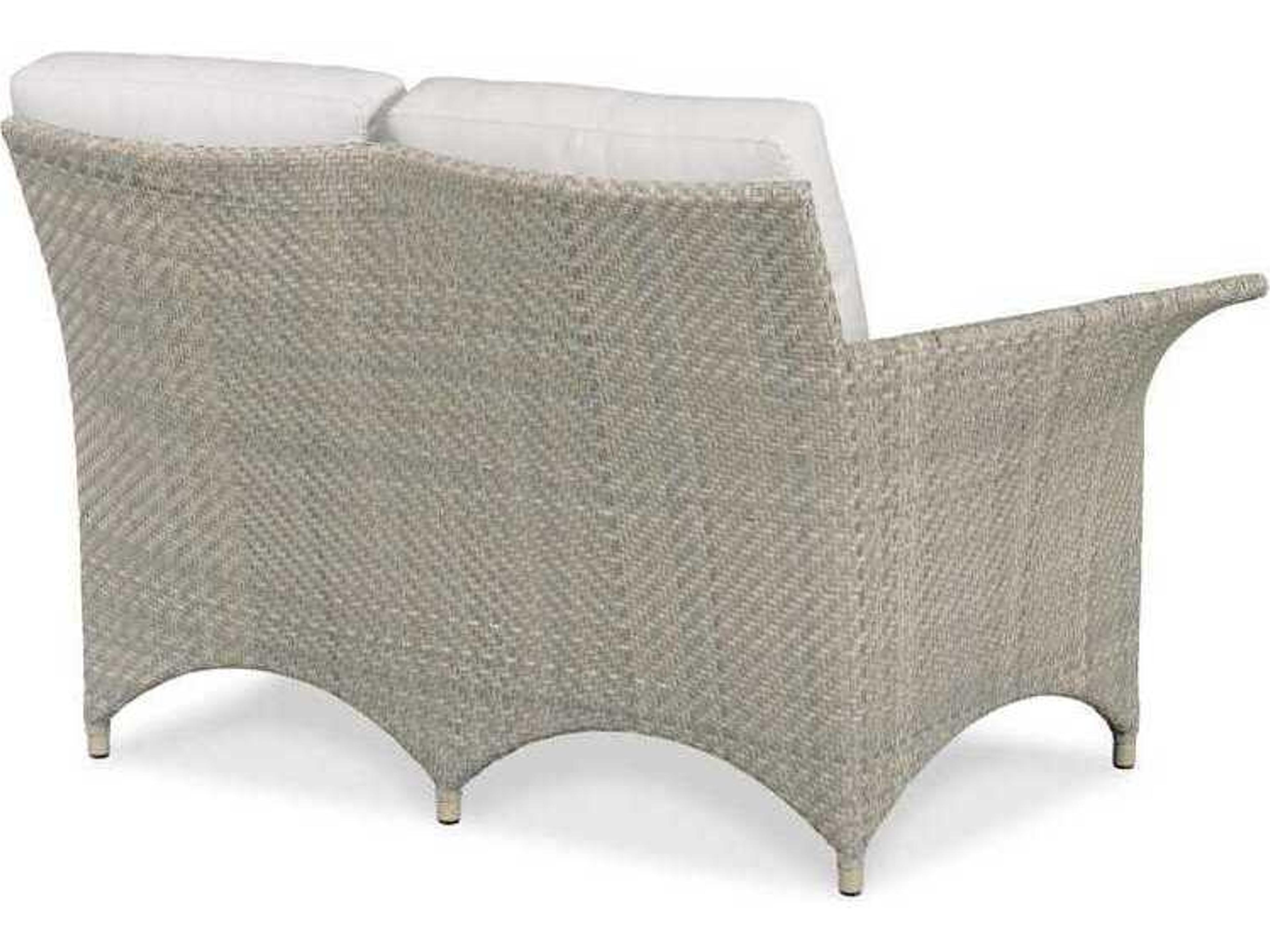 Woodbridge Outdoor Saint Lucia Floral Gray Aluminum Wicker Cushion Loveseat