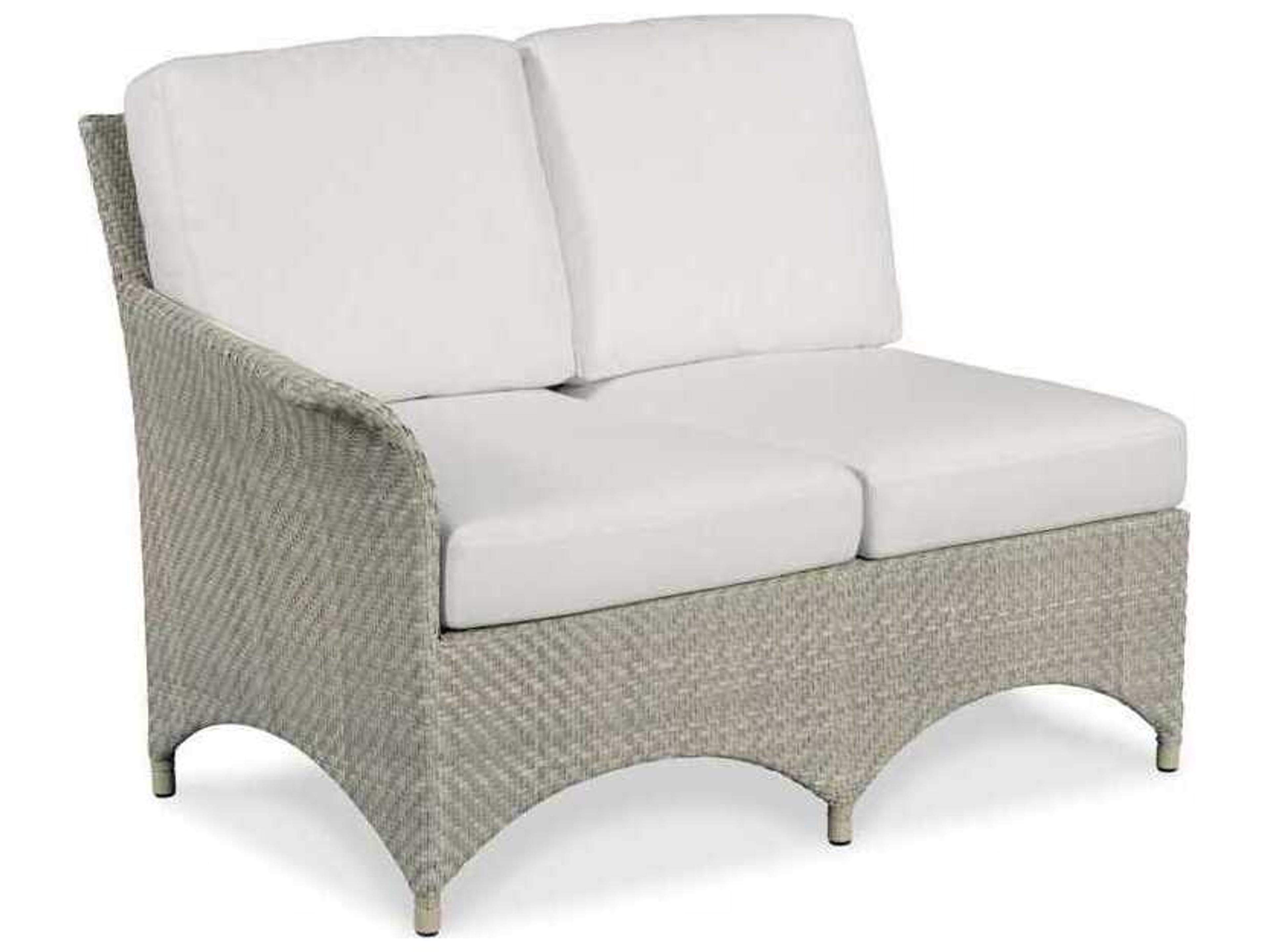 Saint Lucia Floral Gray Aluminum Wicker Cushion Loveseat