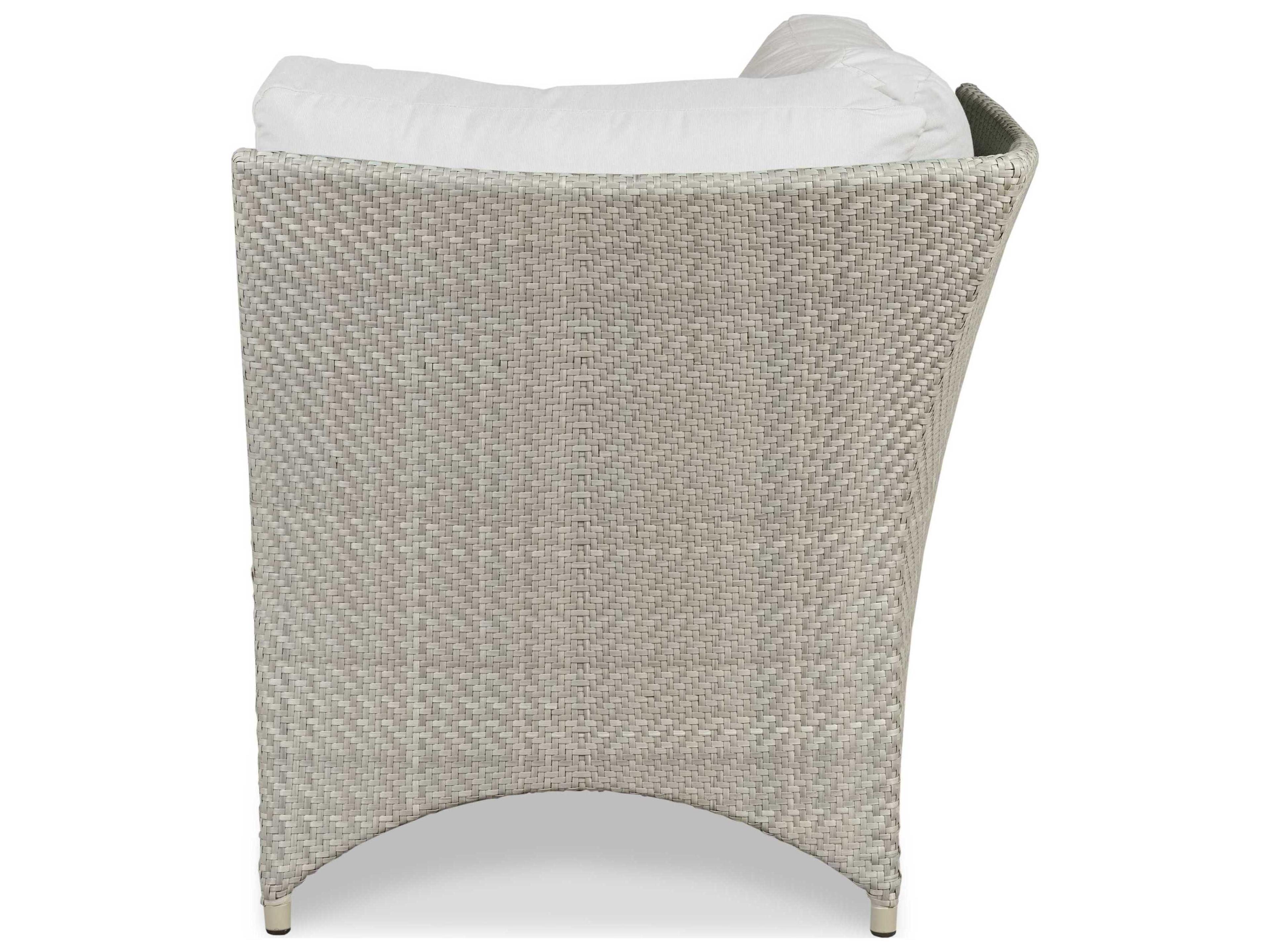 Woodbridge Outdoor Saint Lucia Floral Gray Aluminum Wicker Cushion Lounge Chair