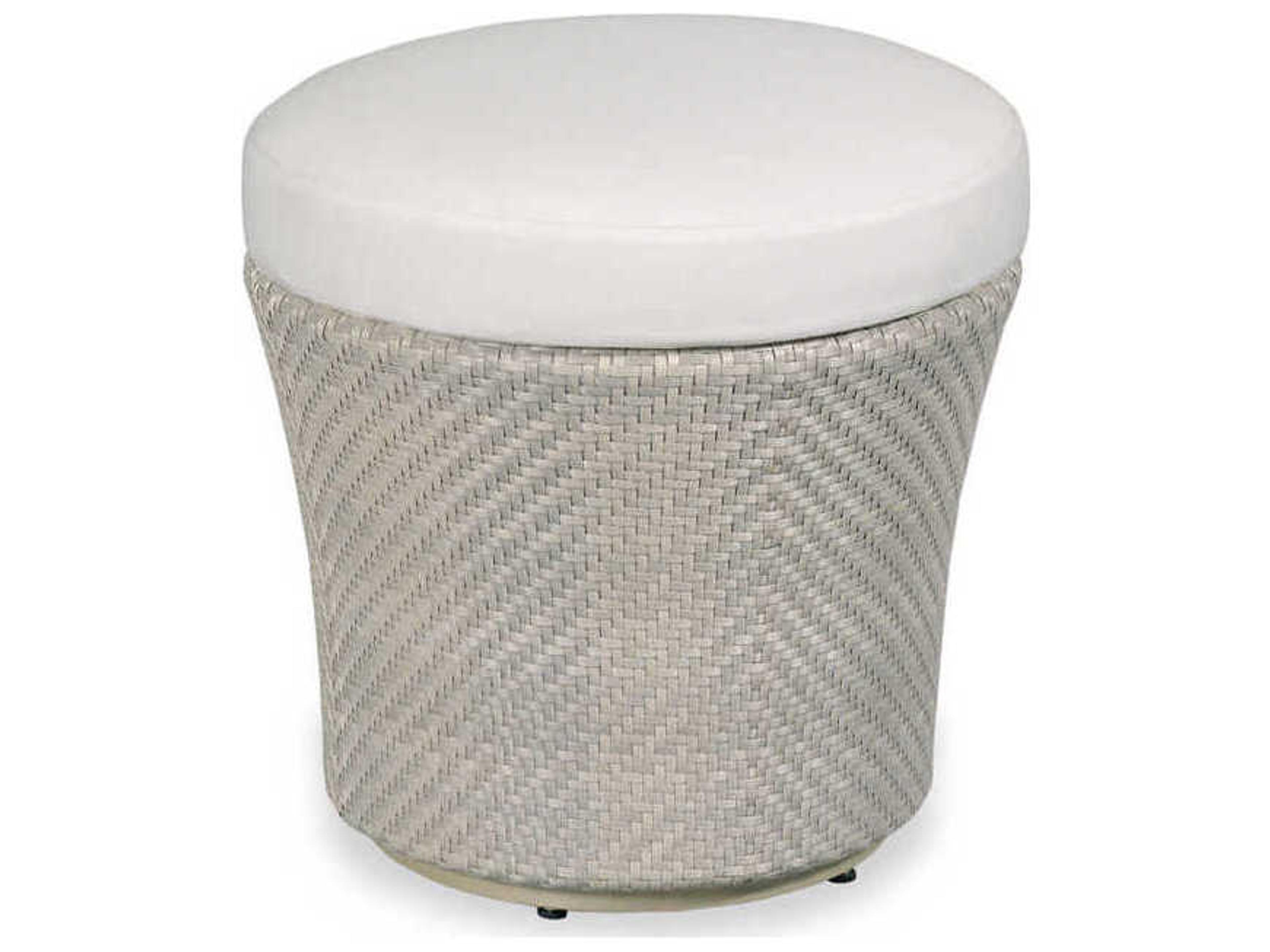 Floral Gray Aluminum Recycled Plastic Cushion Cooler Ottoman