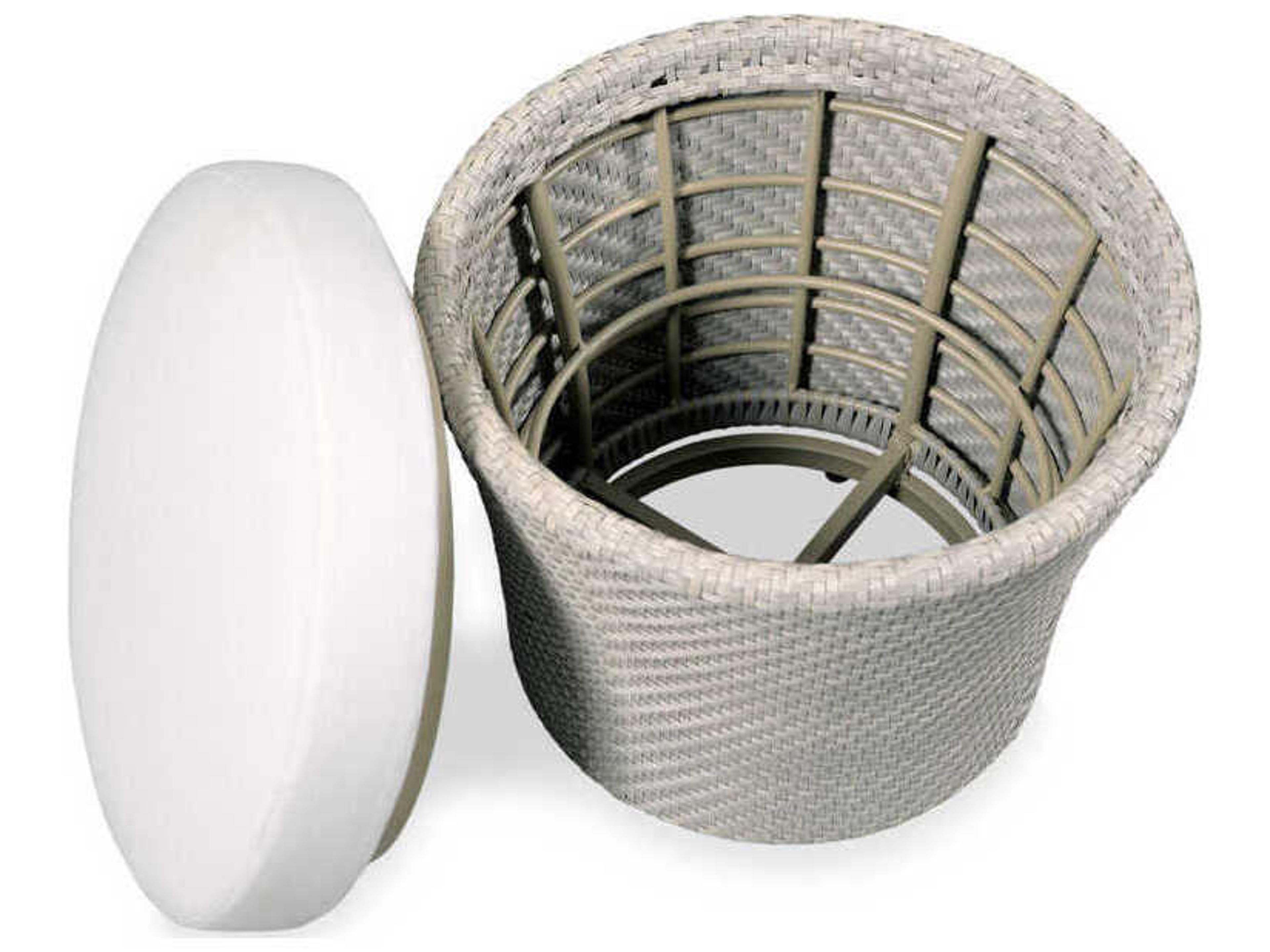 Woodbridge Outdoor Floral Gray Aluminum Recycled Plastic Cushion Cooler Ottoman