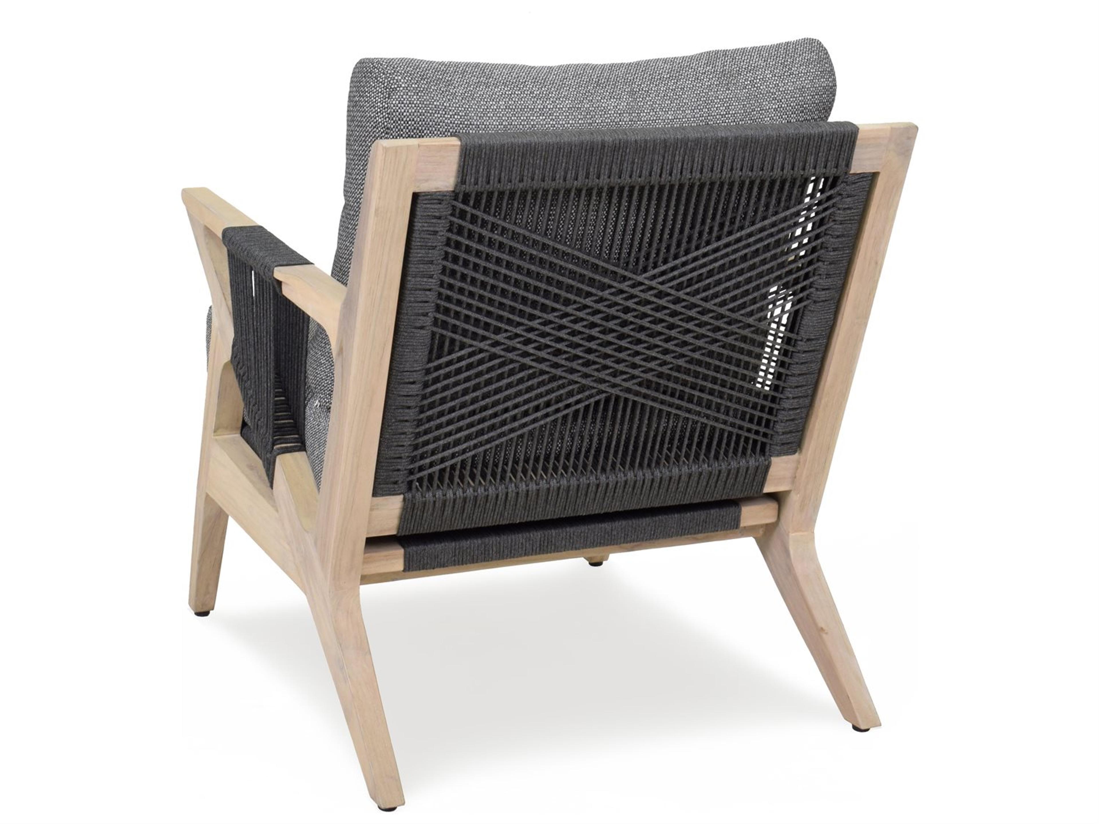 Woodbridge Outdoor Weathered Teak Recycled Plastic Cushion Lounge Chair