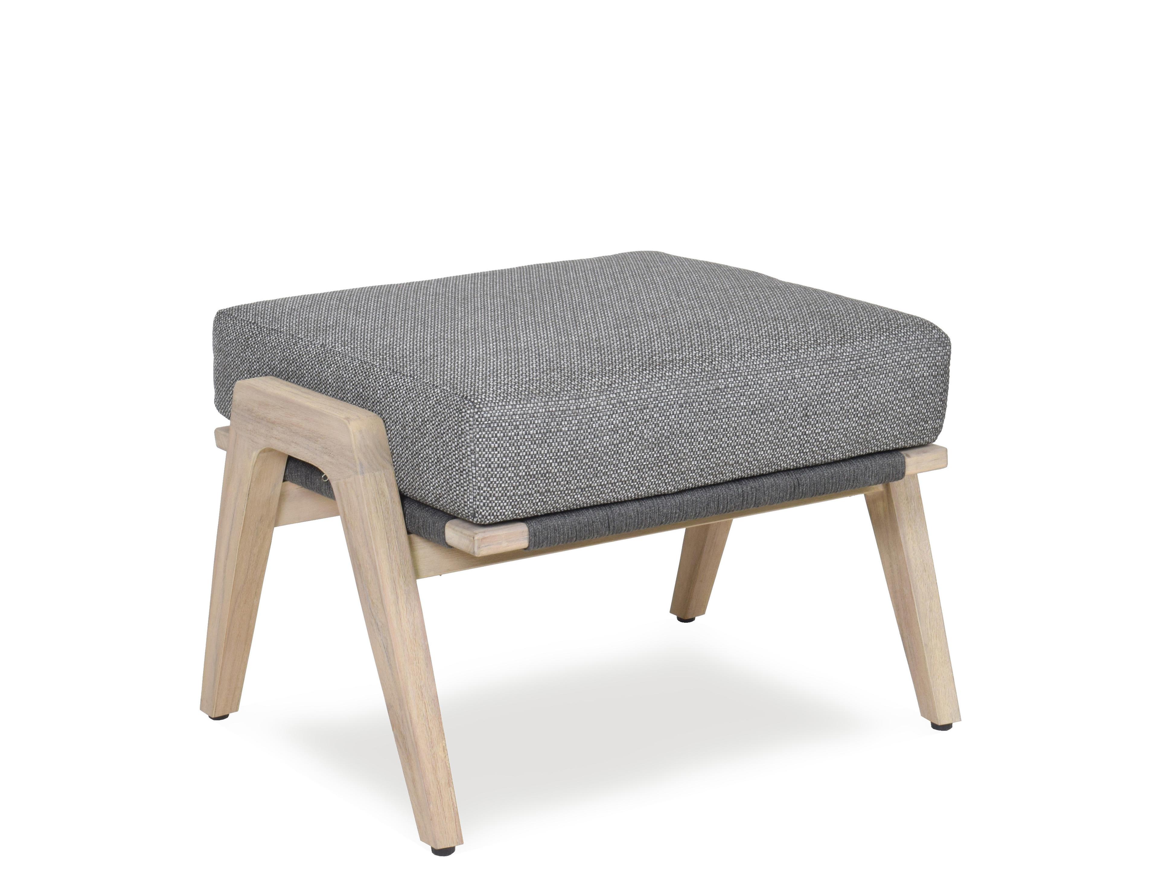 Weathered Teak Recycled Plastic Cushion Ottoman