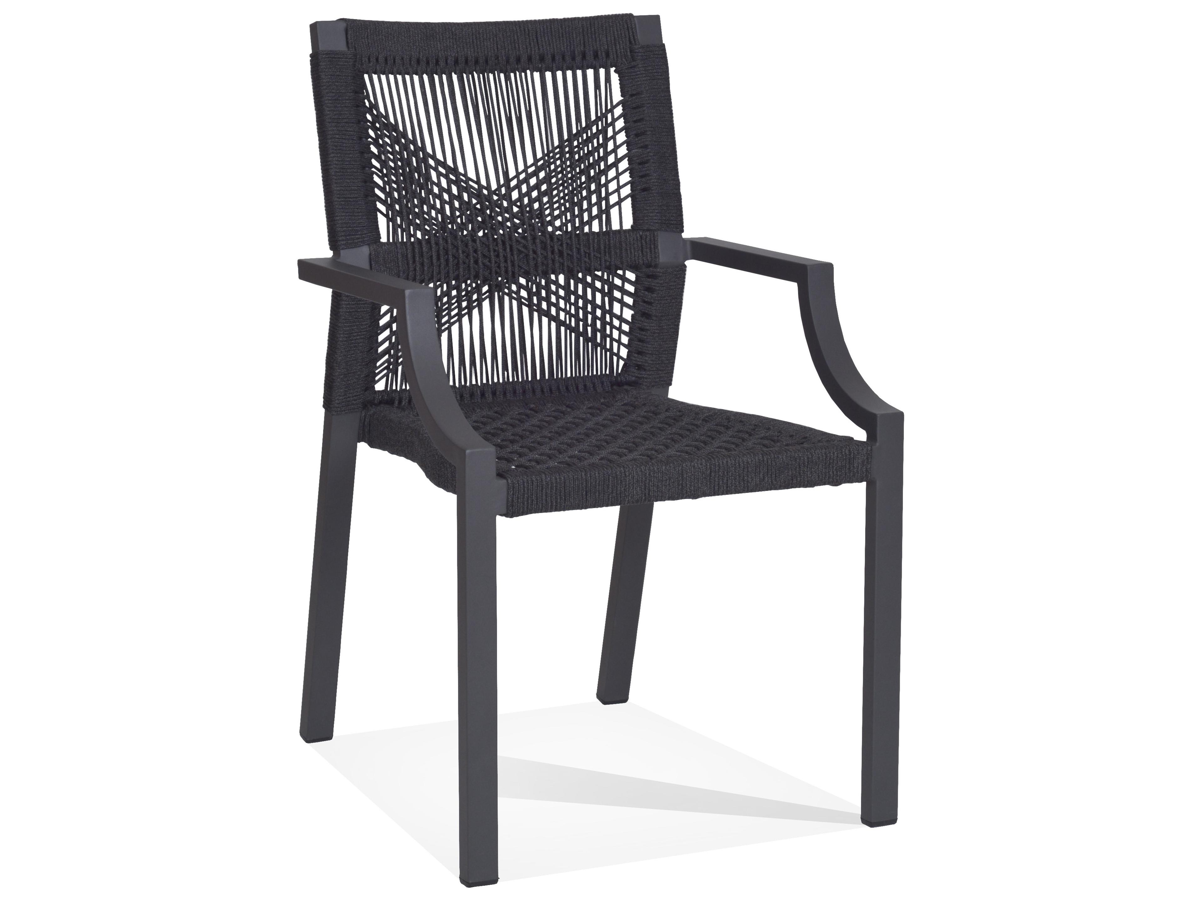 Graphite Gray Aluminum Teak Recycled Plastic Dining Chair