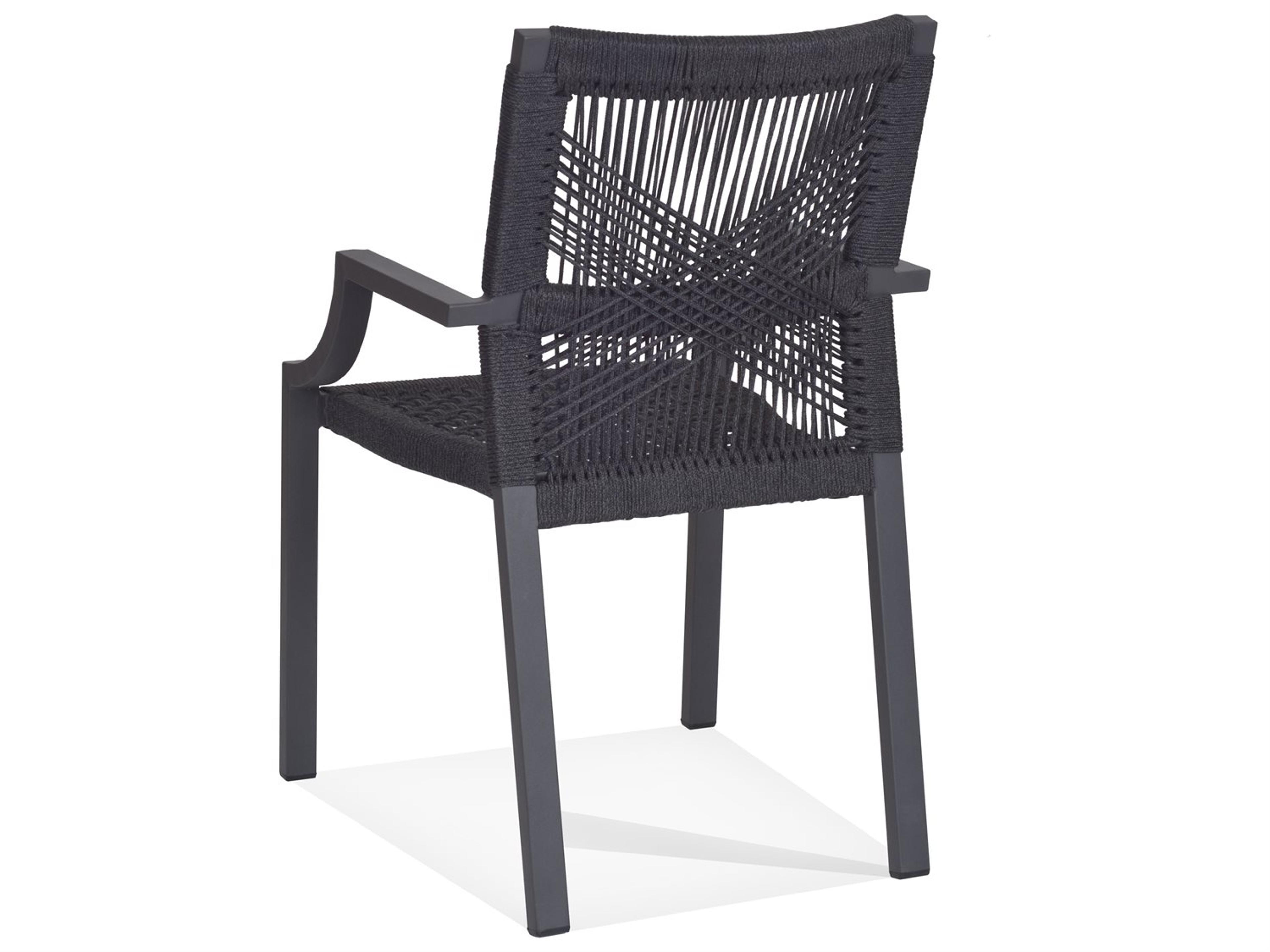 Woodbridge Outdoor Graphite Gray Aluminum Teak Recycled Plastic Dining Chair