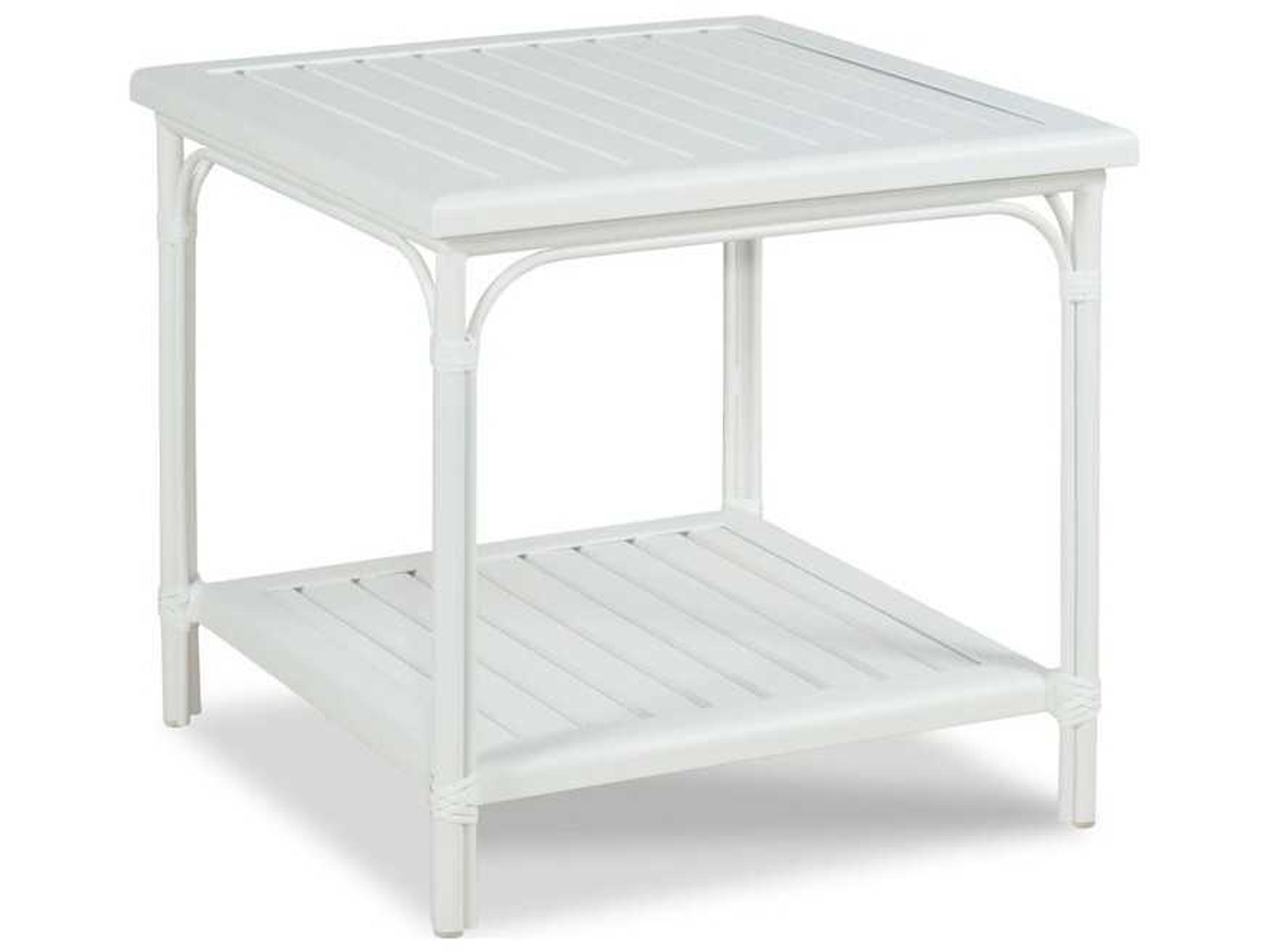 Carlyle Cloud White Aluminum Square End Table