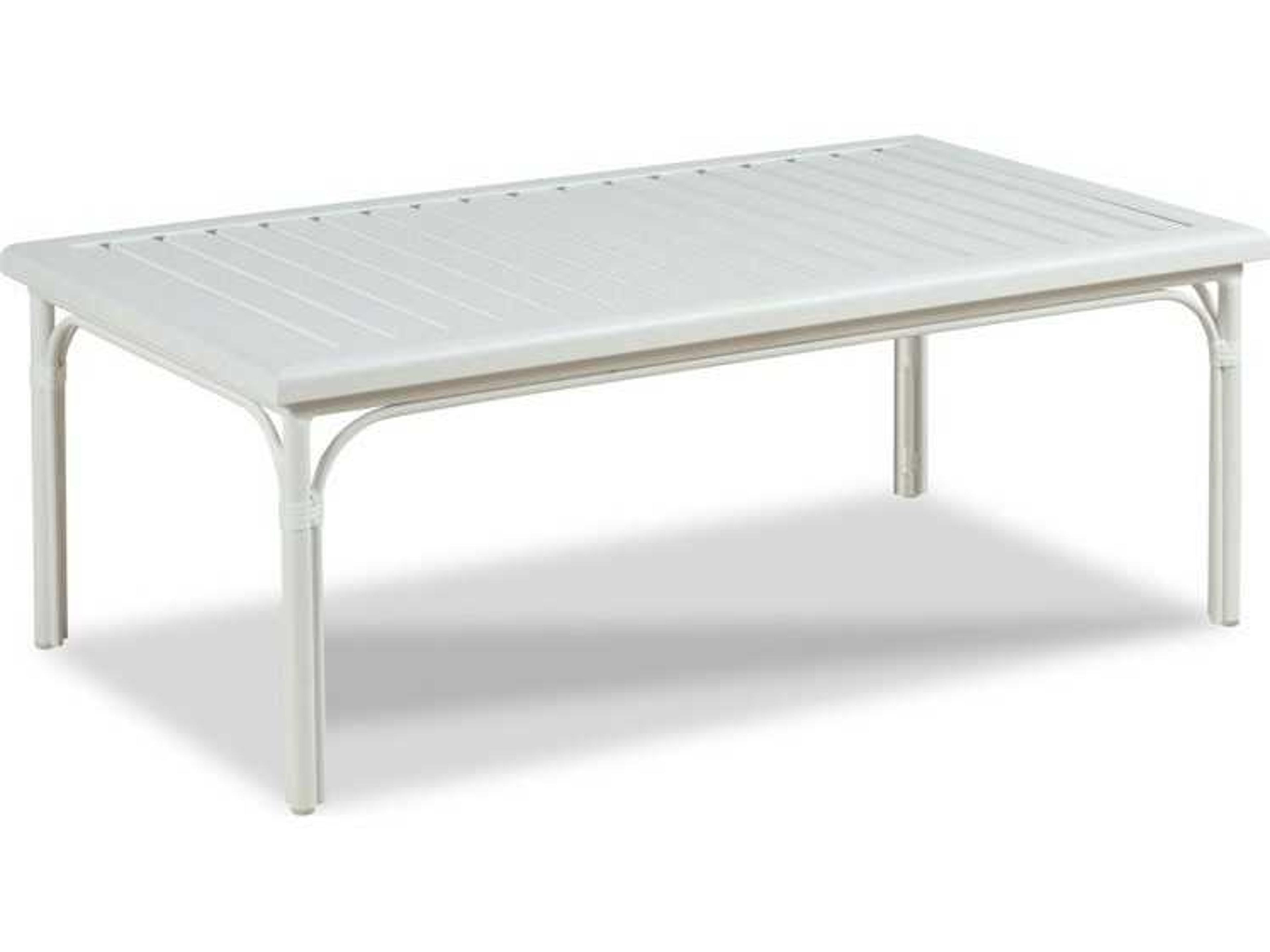 Carlyle Cloud White Aluminum Rectangular Coffee Table