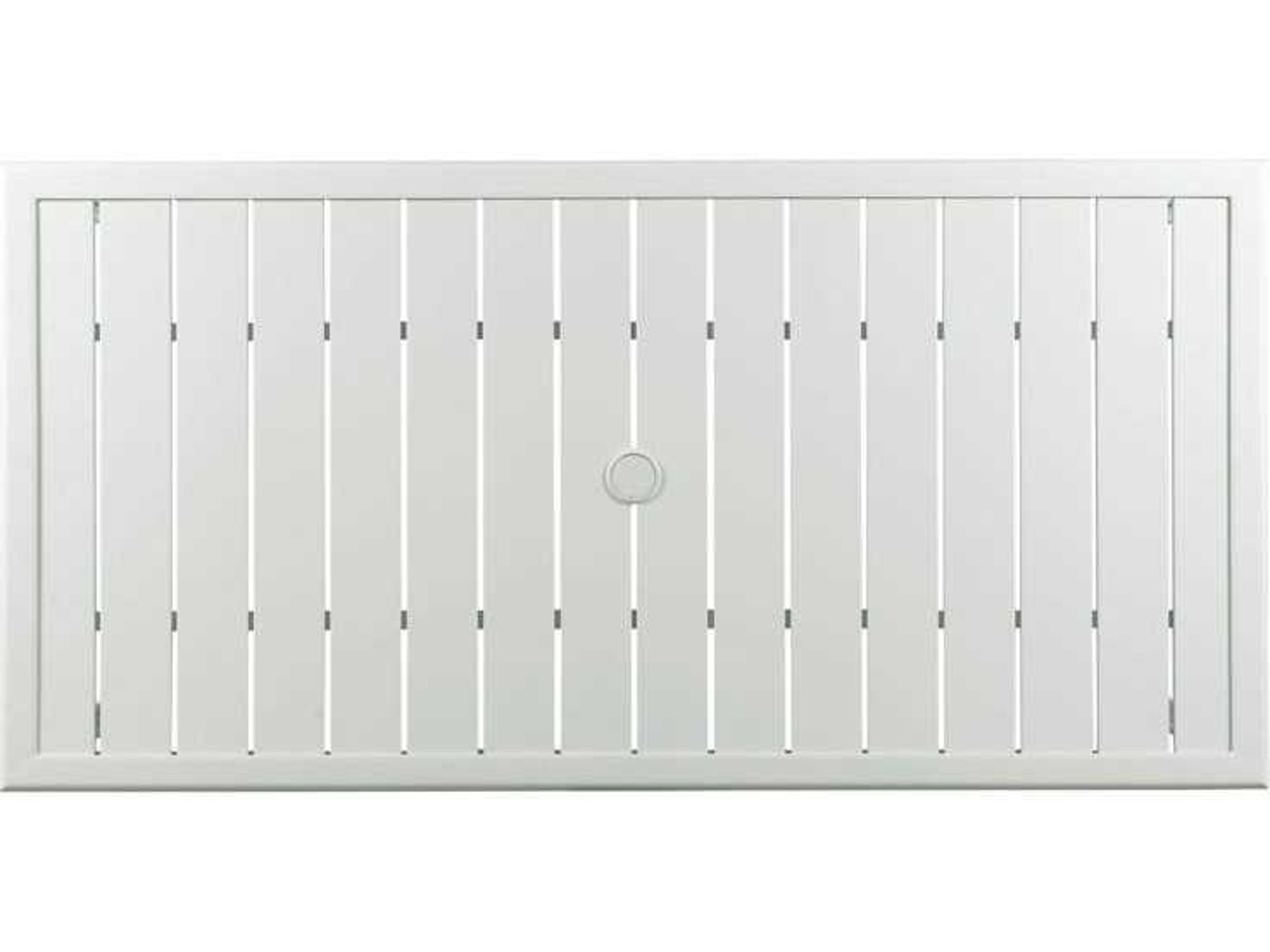 Woodbridge Outdoor Carlyle Cloud White Aluminum Rectangular Umbrella Hole Dining Table