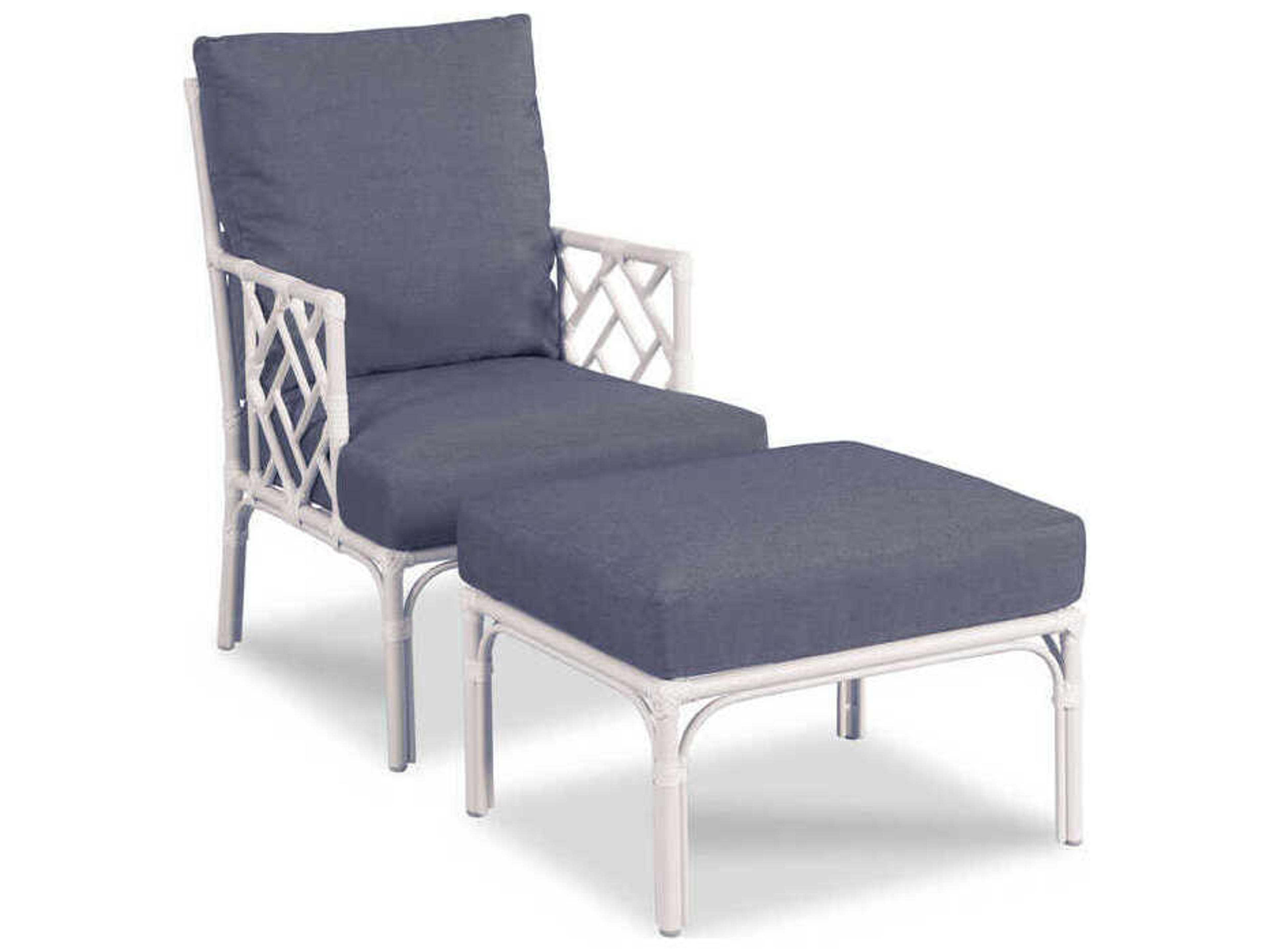 Woodbridge Outdoor Carlyle Cloud White Aluminum Cushion Ottoman