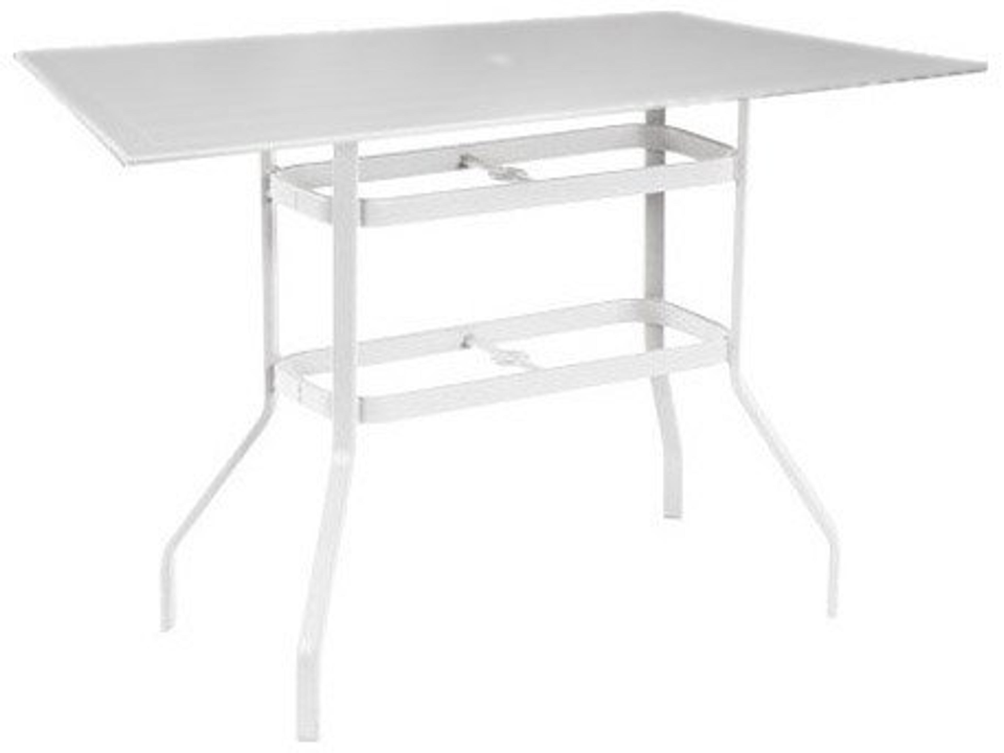 Raleigh Aluminum Rectangular Patio Bar Table with Umbrella Hole