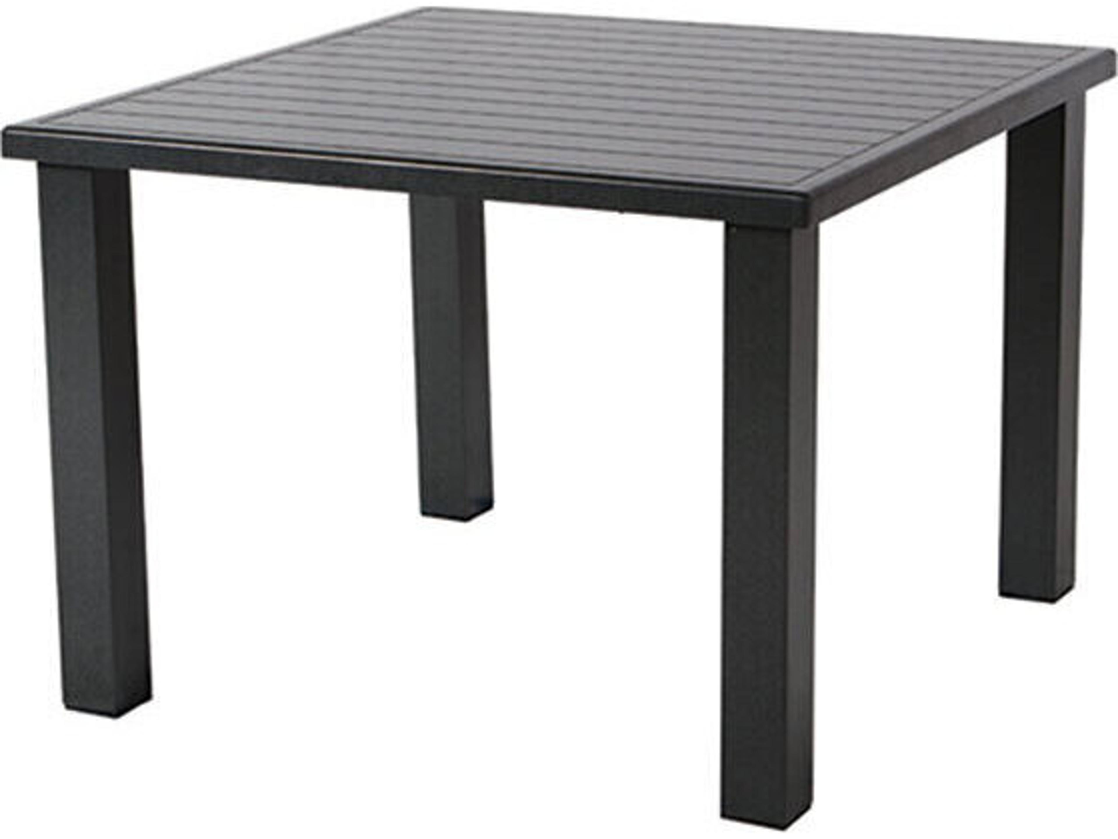 Apollo Aluminum Square Patio Dining Table with Umbrella Hole