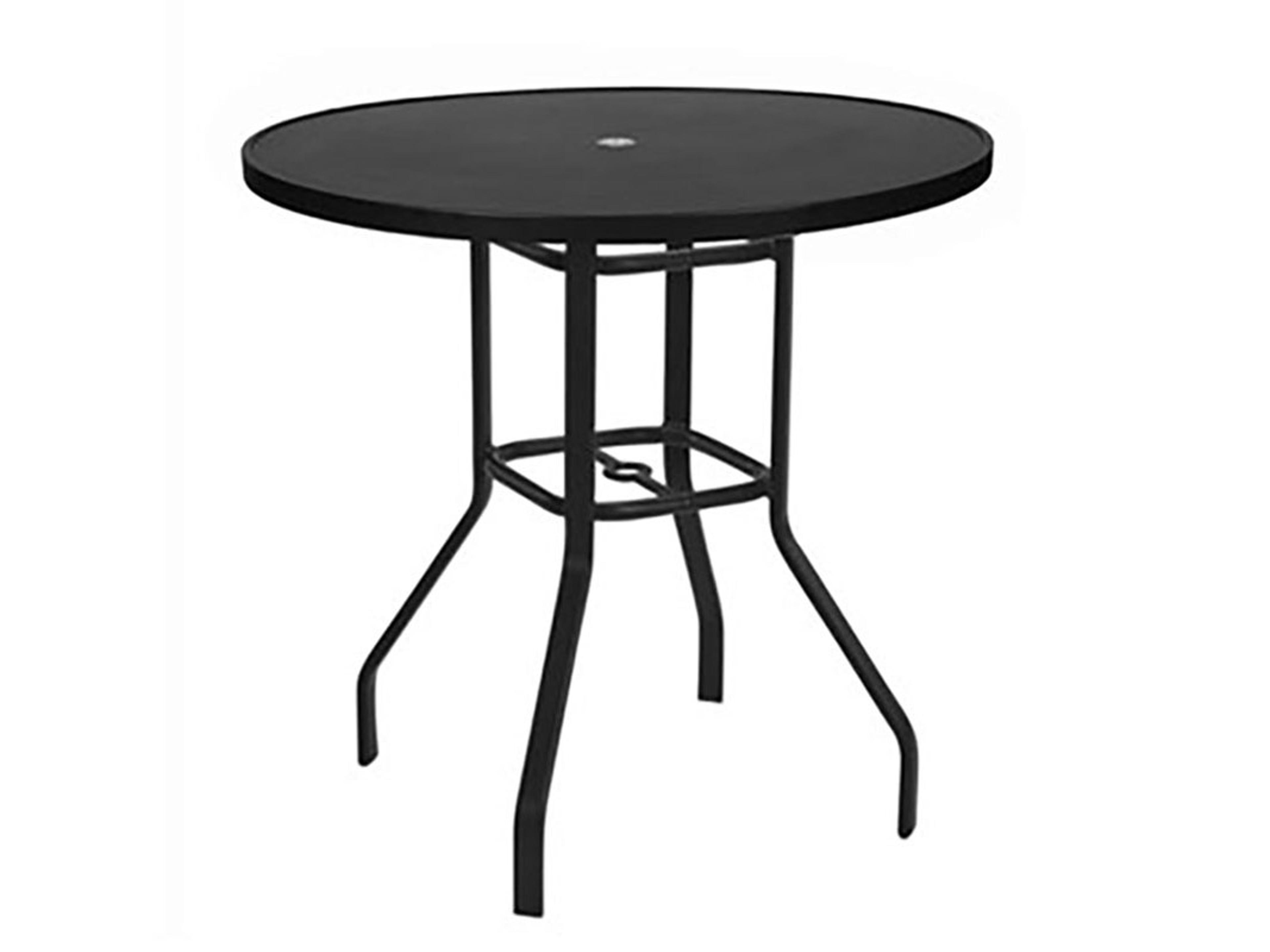 Avalon II Aluminum Round Balcony Table with Umbrella Hole