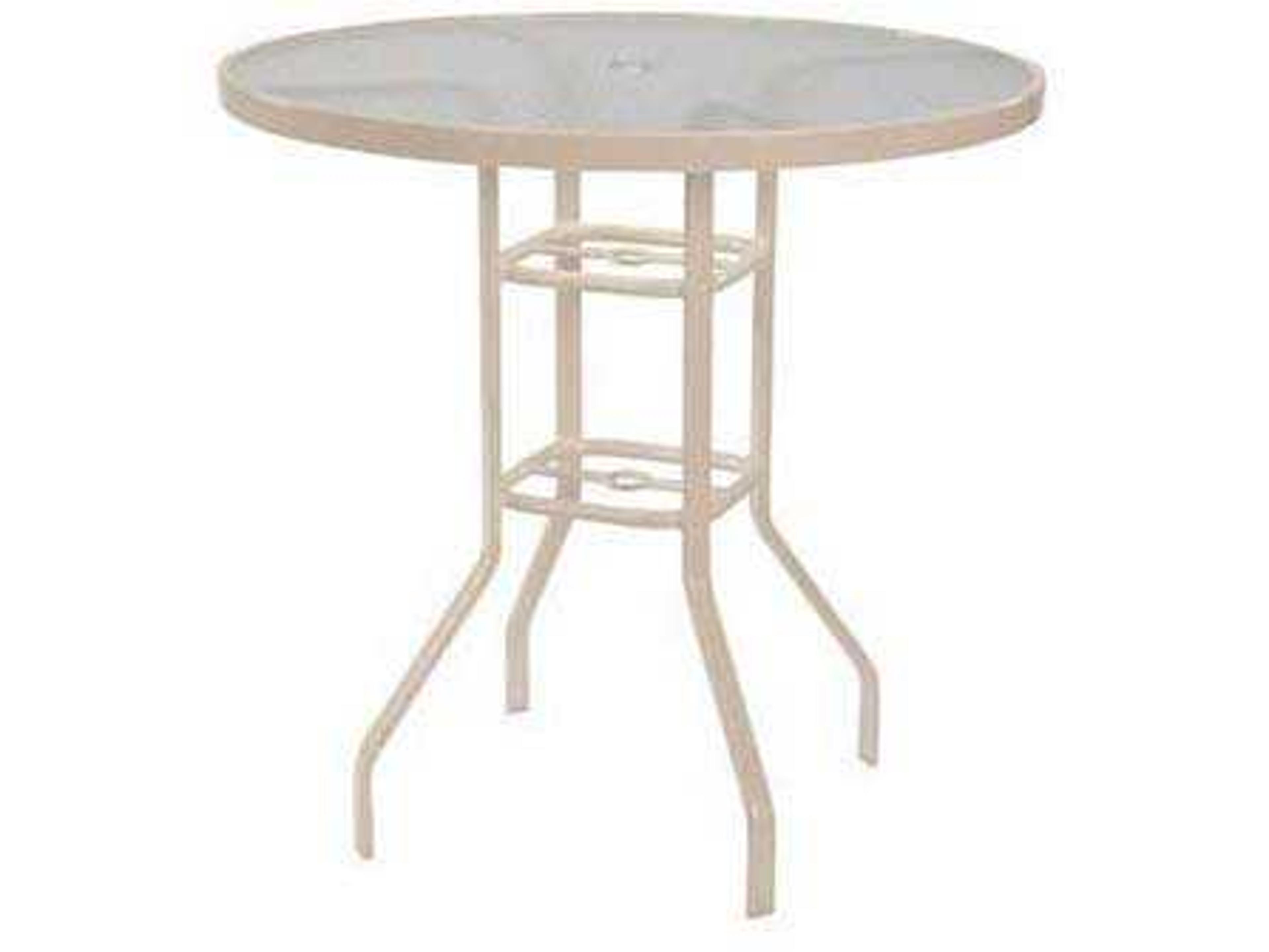 Glass Top Aluminum Round Balcony Table