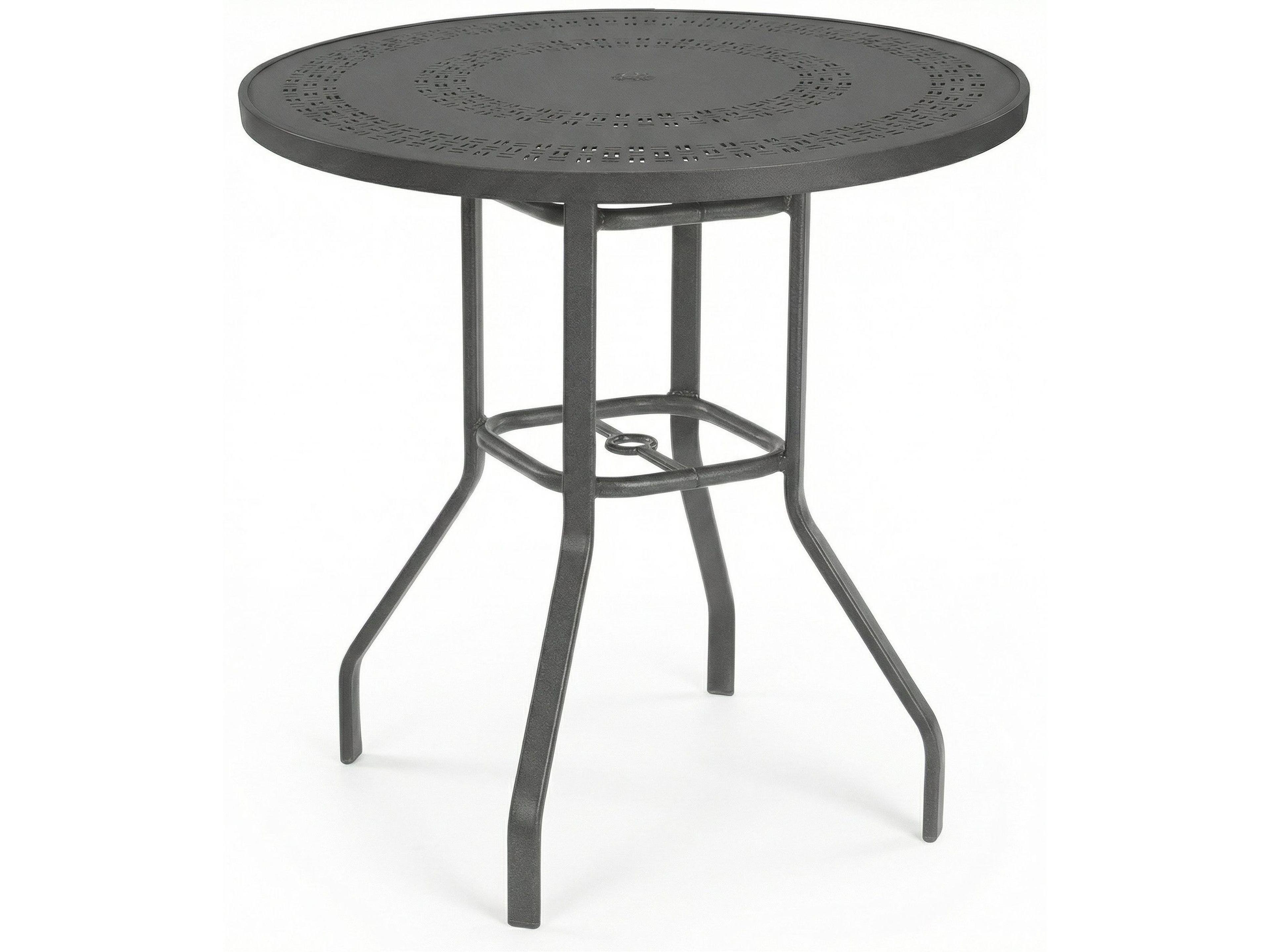 Mayan Punched Aluminum Round Counter Table