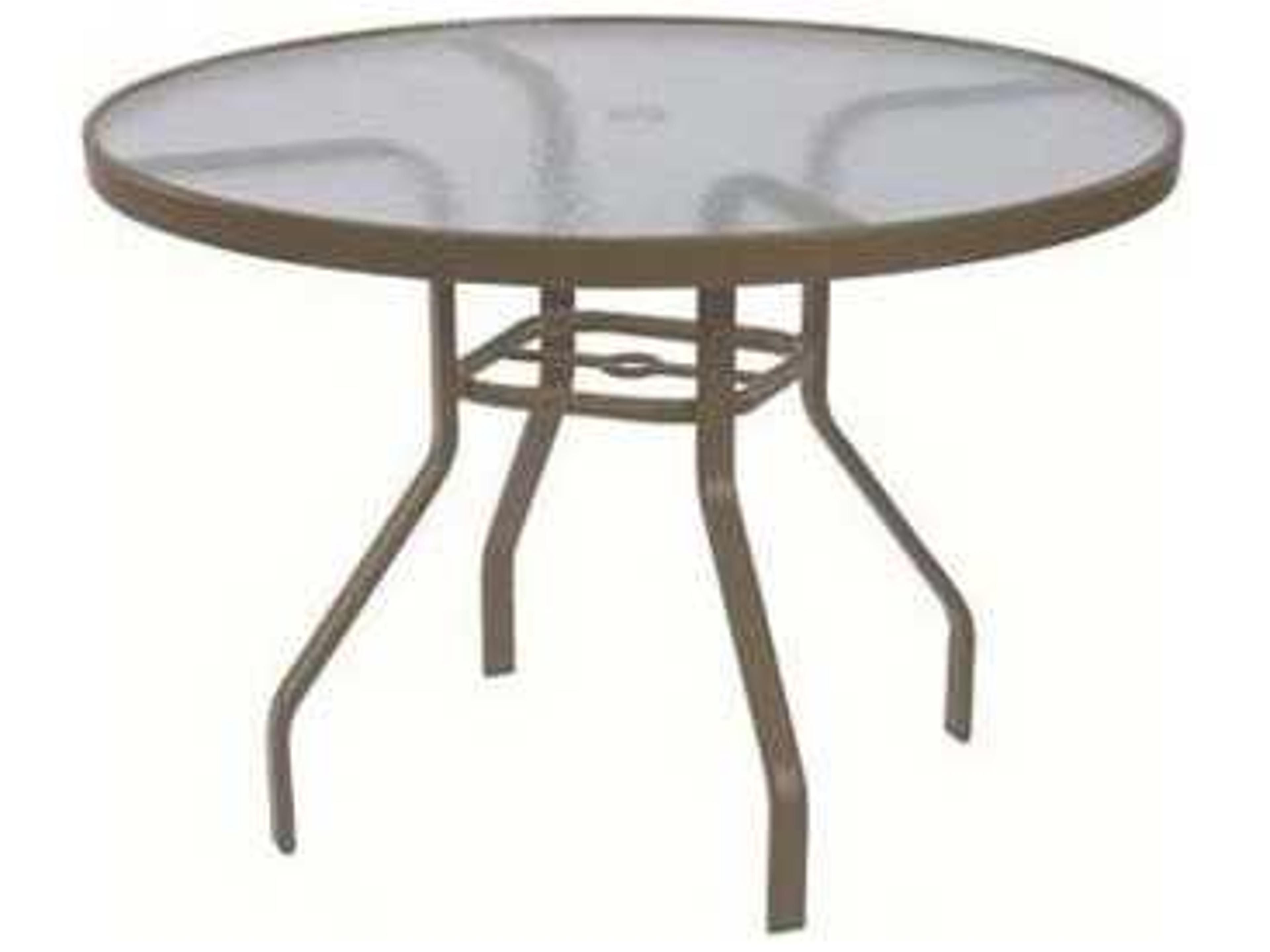 Glass Top Aluminum Round Outdoor Dining Table