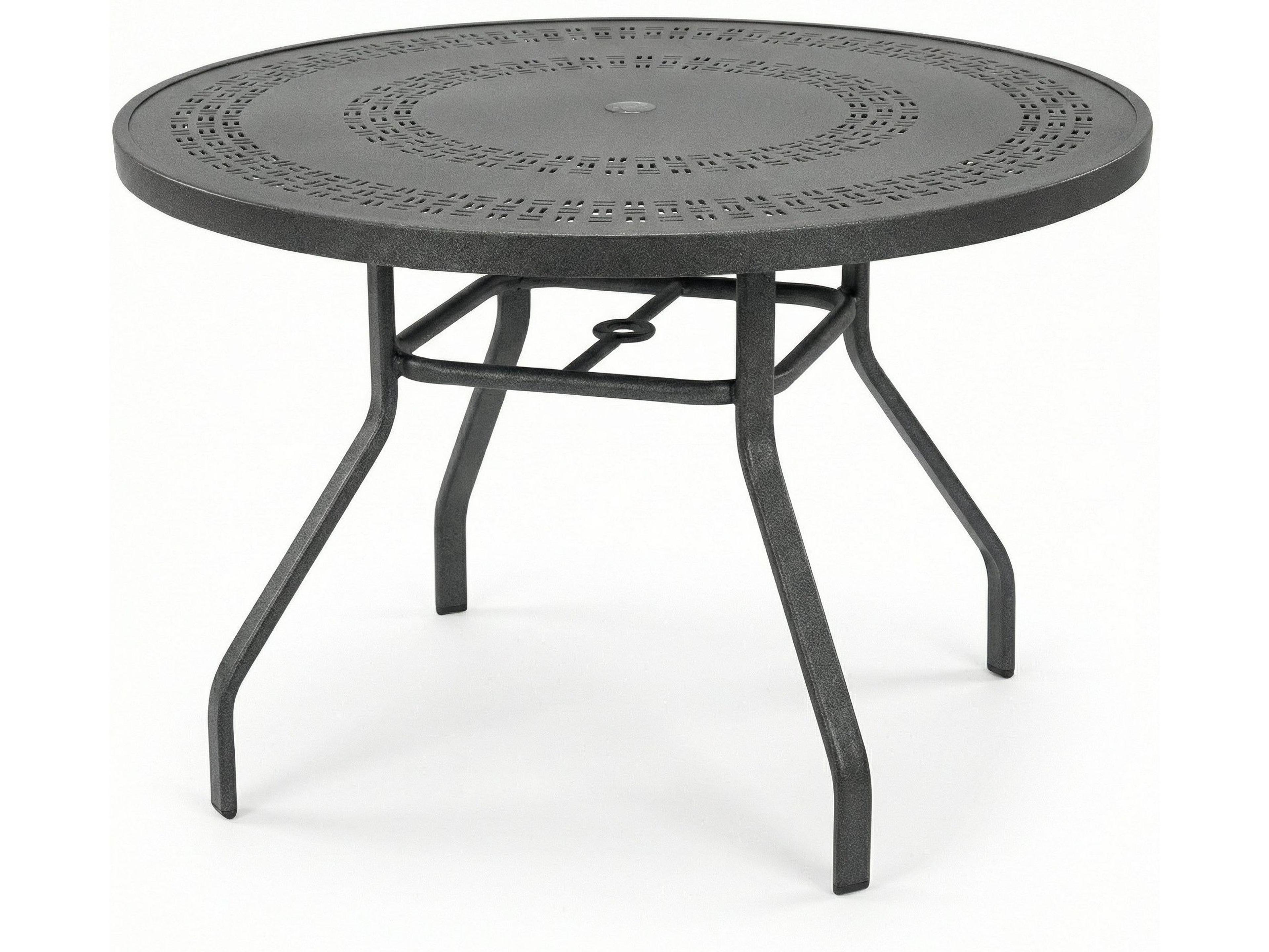Mayan Punched Aluminum Round Dining Table
