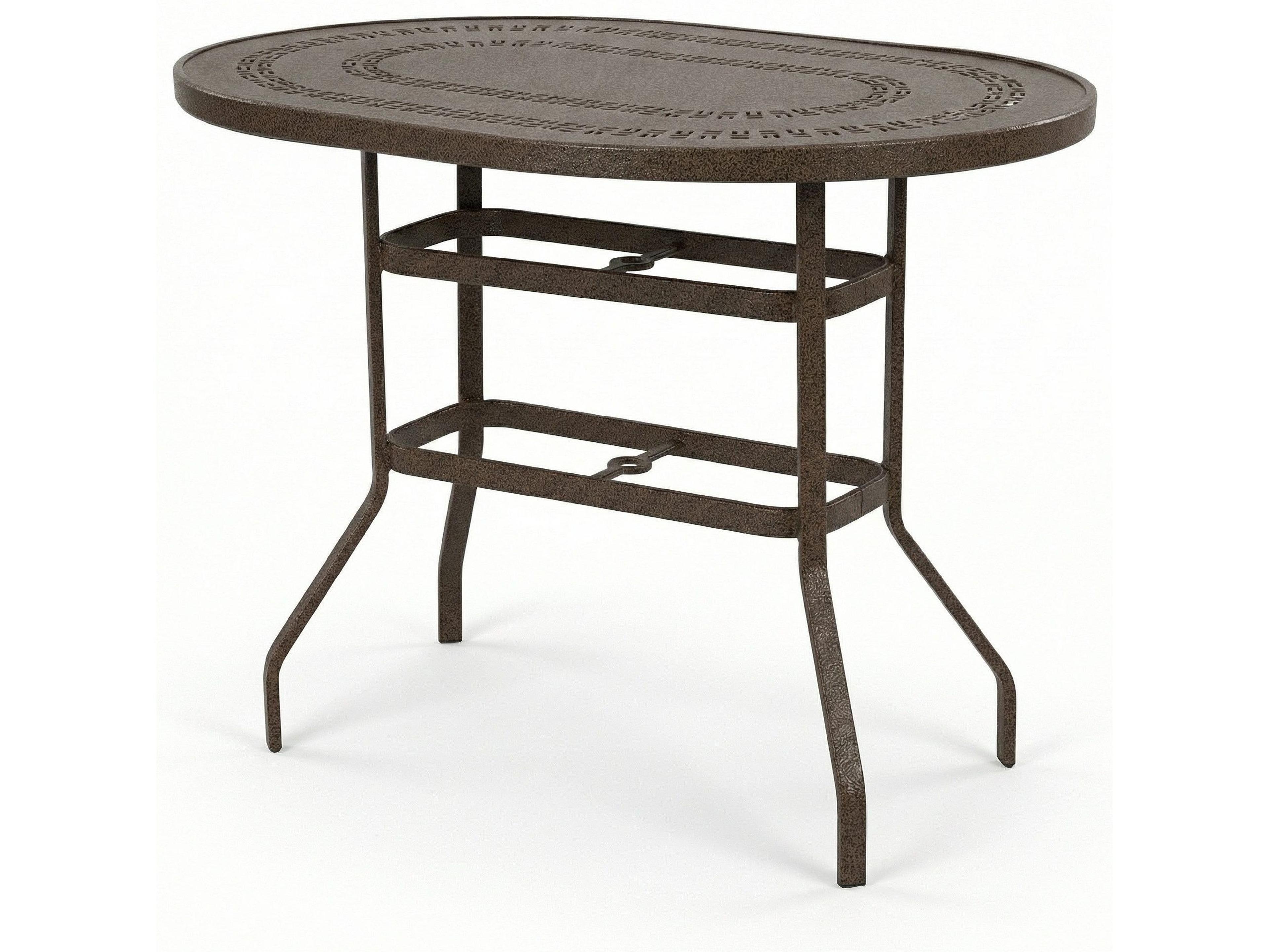 Windward Design Group Mayan Punched Aluminum Oval Bar Table