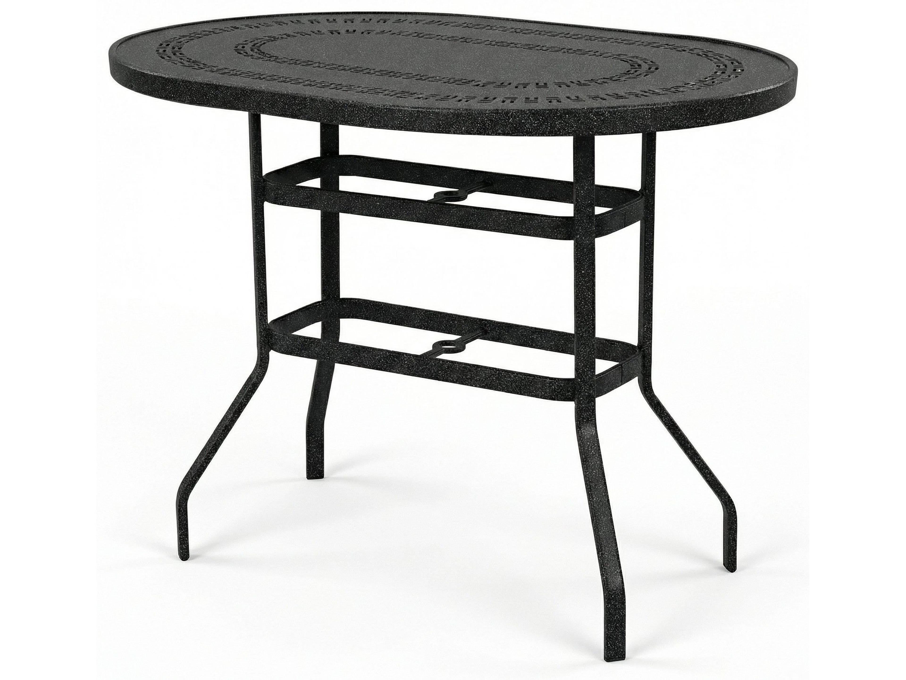 Windward Design Group Mayan Punched Aluminum Oval Bar Table