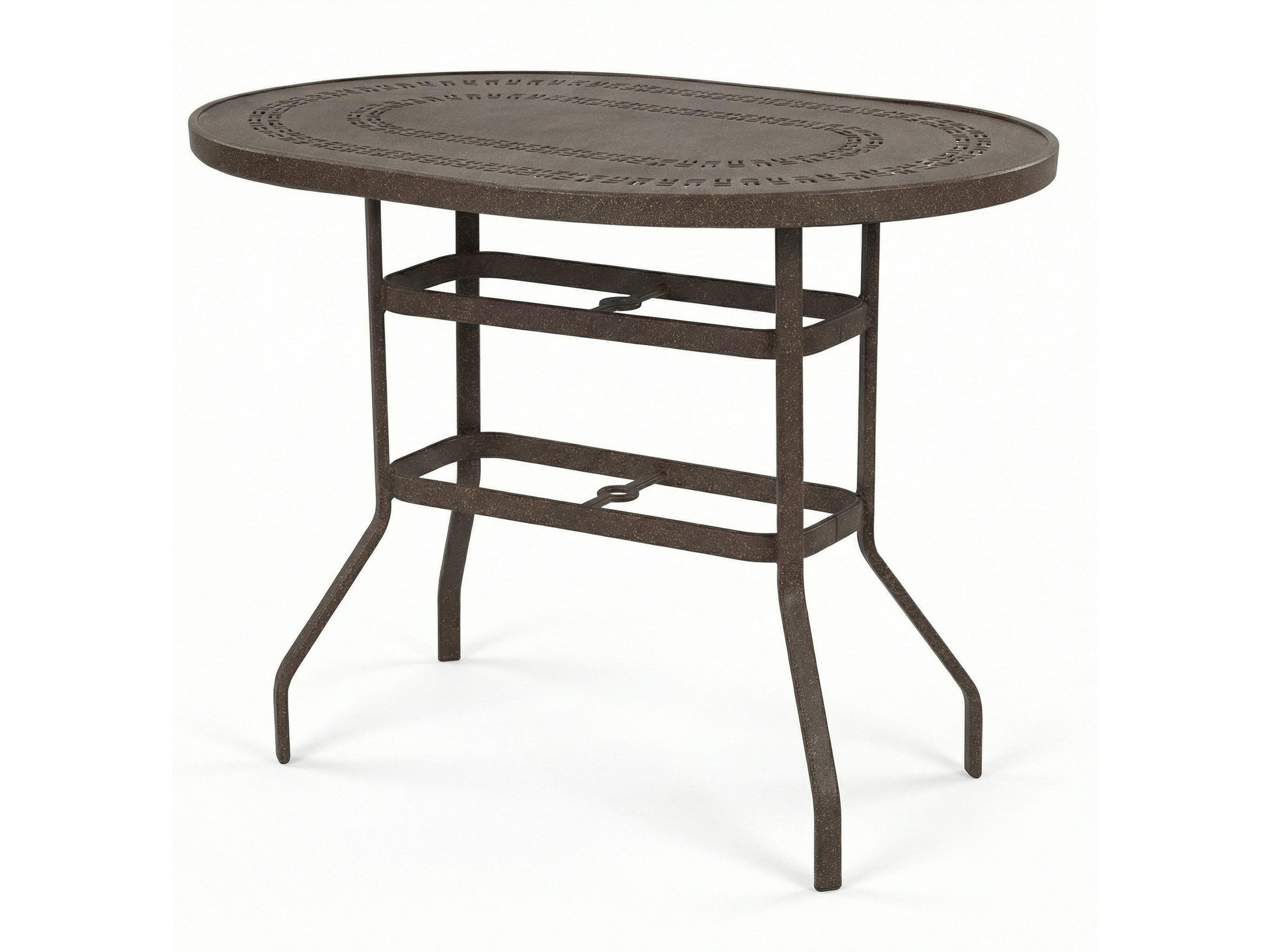 Windward Design Group Mayan Punched Aluminum Oval Bar Table