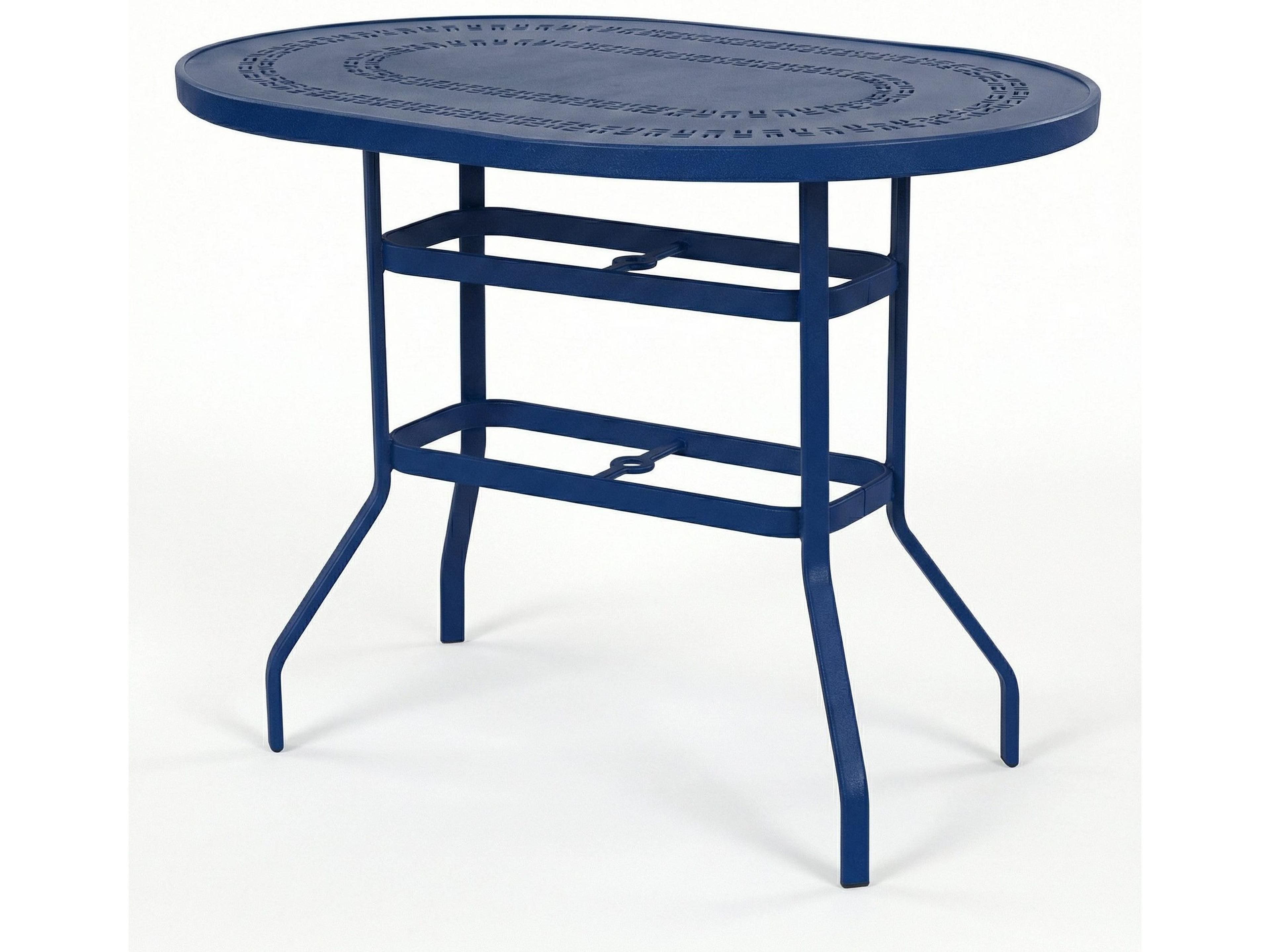 Windward Design Group Mayan Punched Aluminum Oval Bar Table