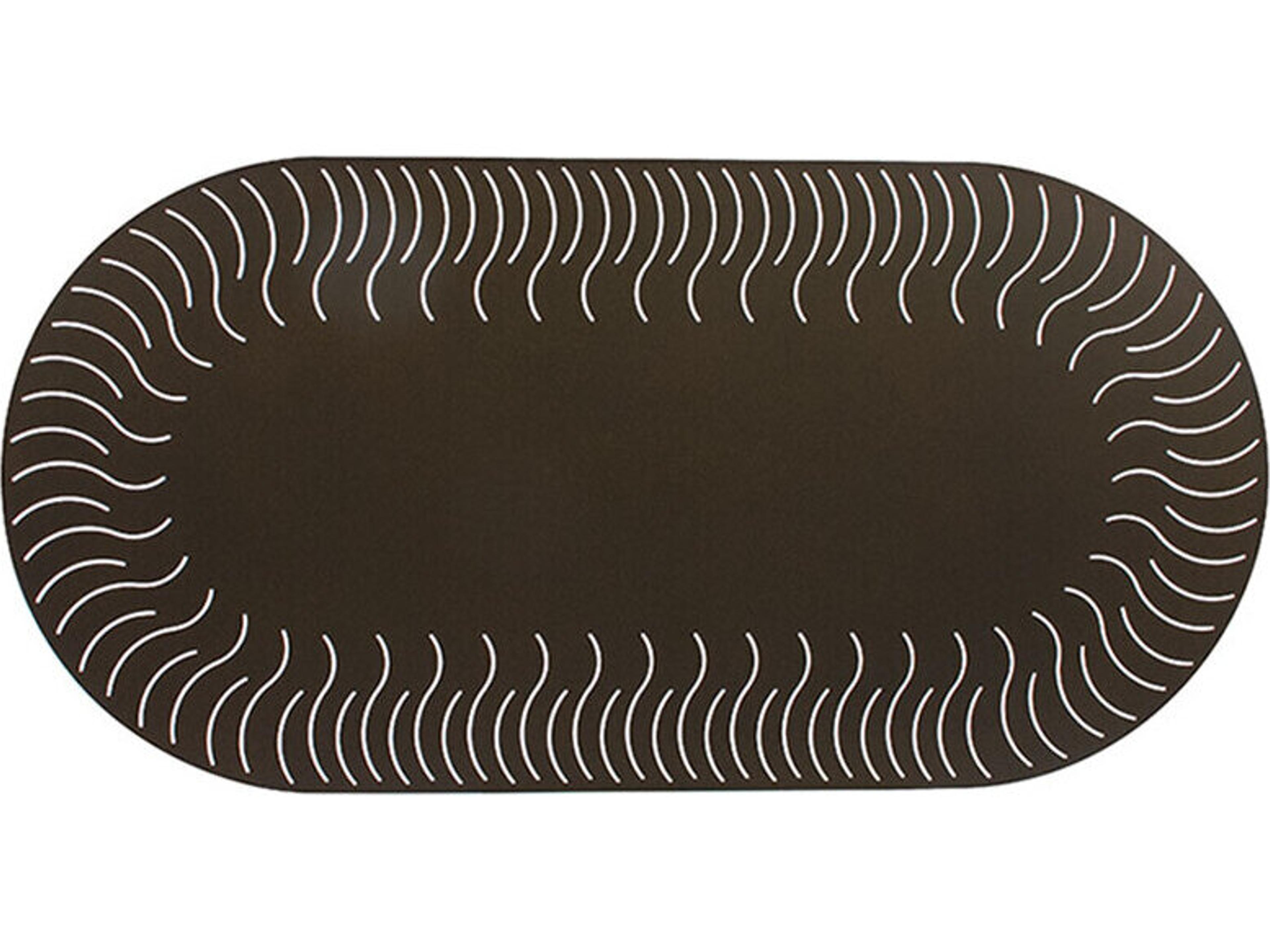 Windward Design Group Sunburst Punched Aluminum Oval Outdoor Bar Table with Umbrella Hole