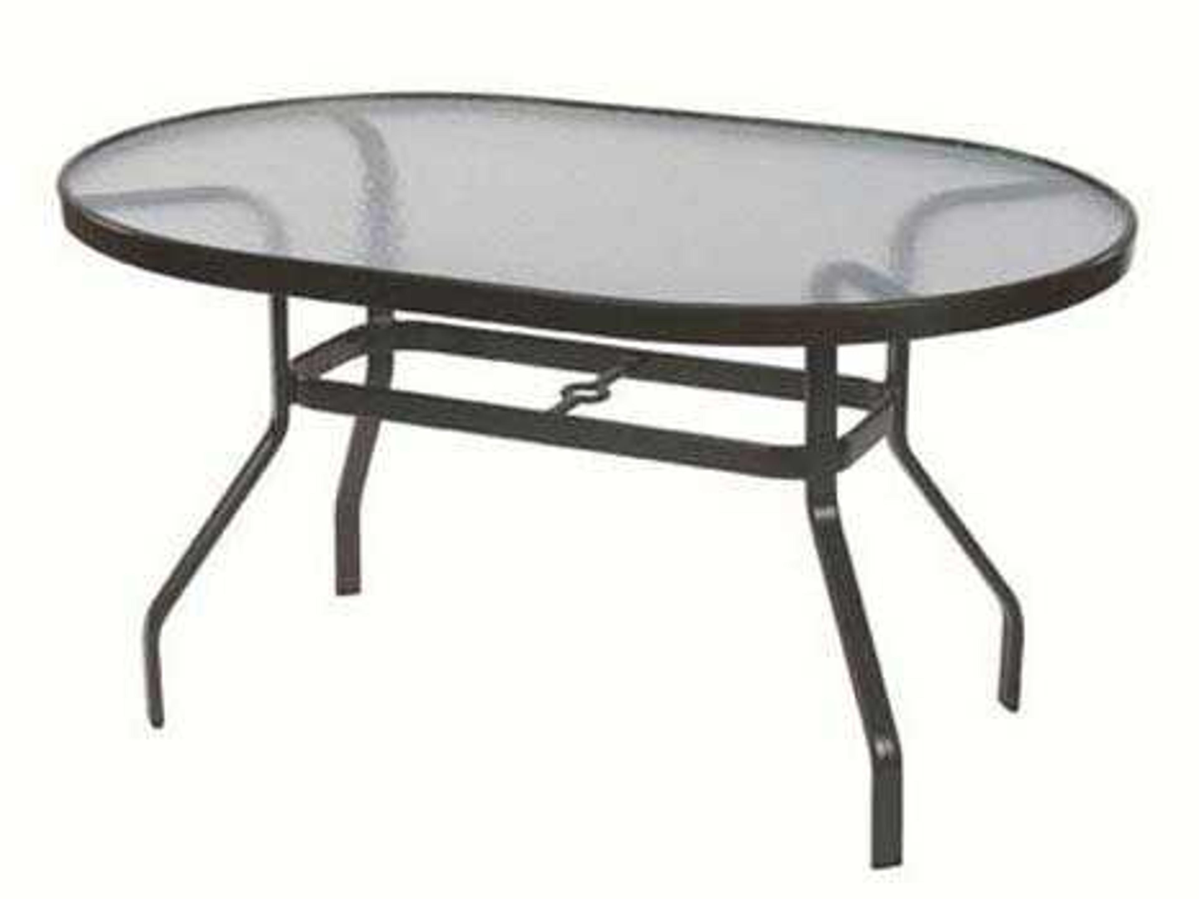 Glass Top Aluminum Oval Outdoor Patio Dining Table