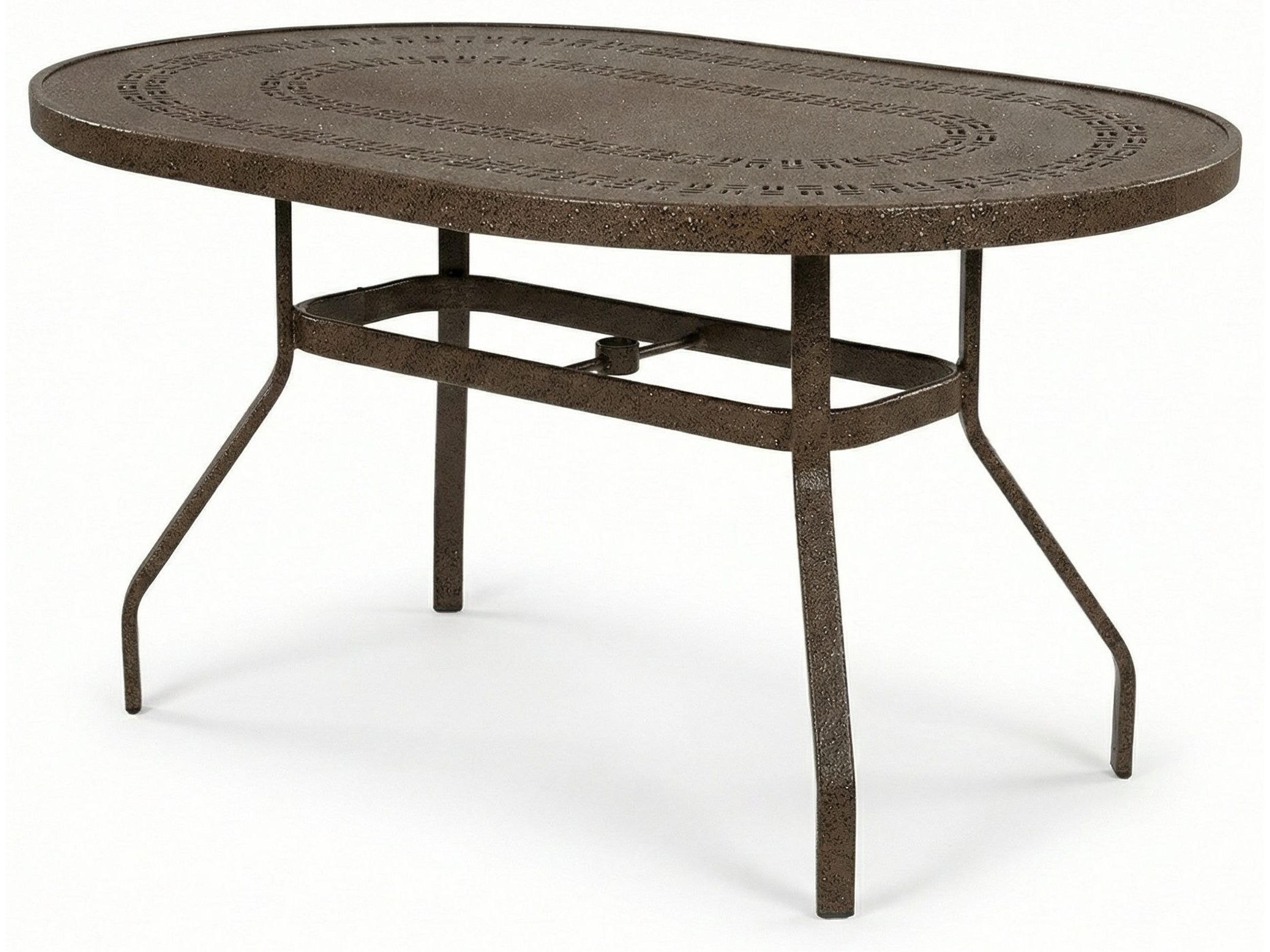 Windward Design Group Mayan Punched Aluminum Oval Dining Table