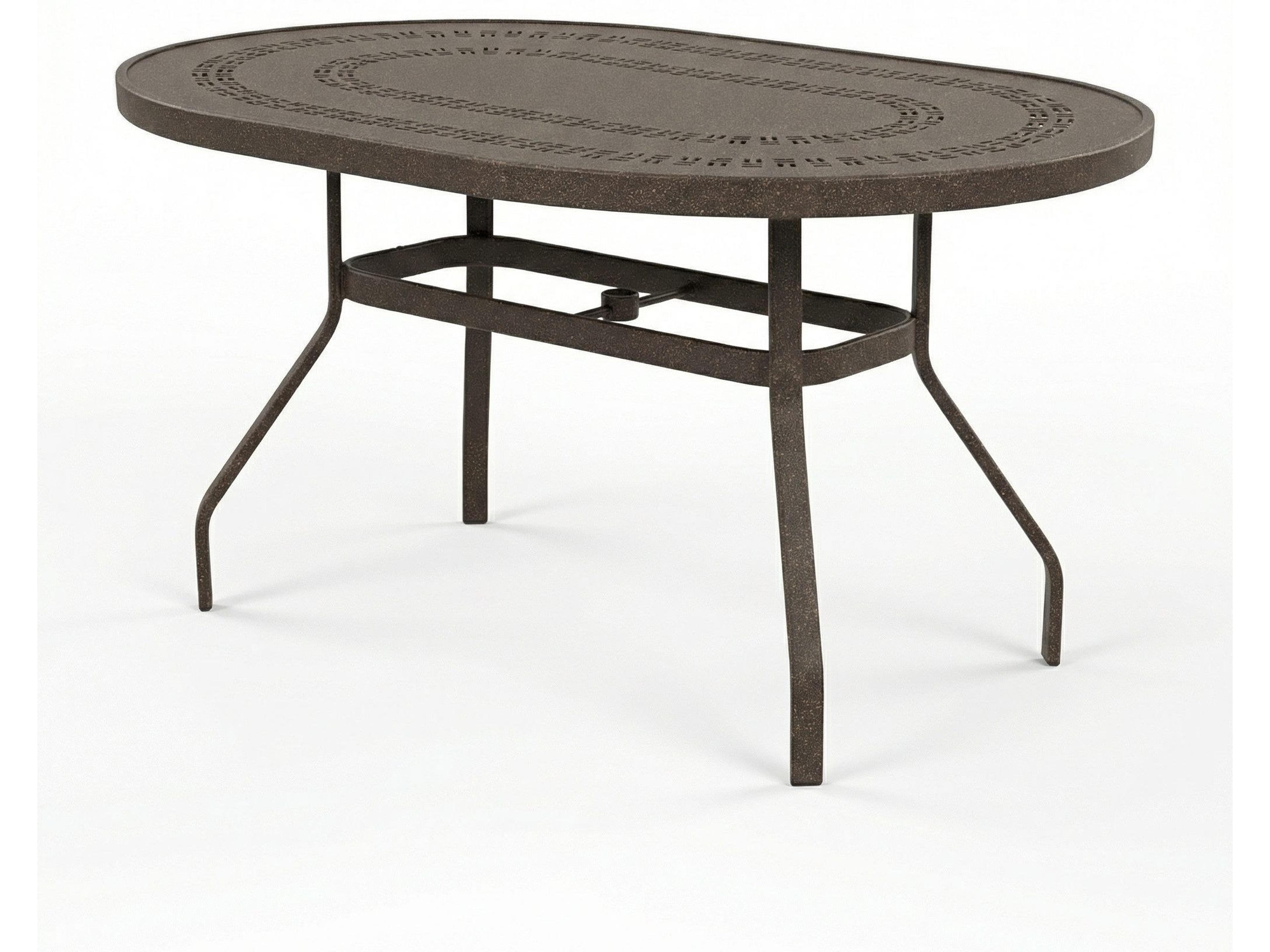 Windward Design Group Mayan Punched Aluminum Oval Dining Table