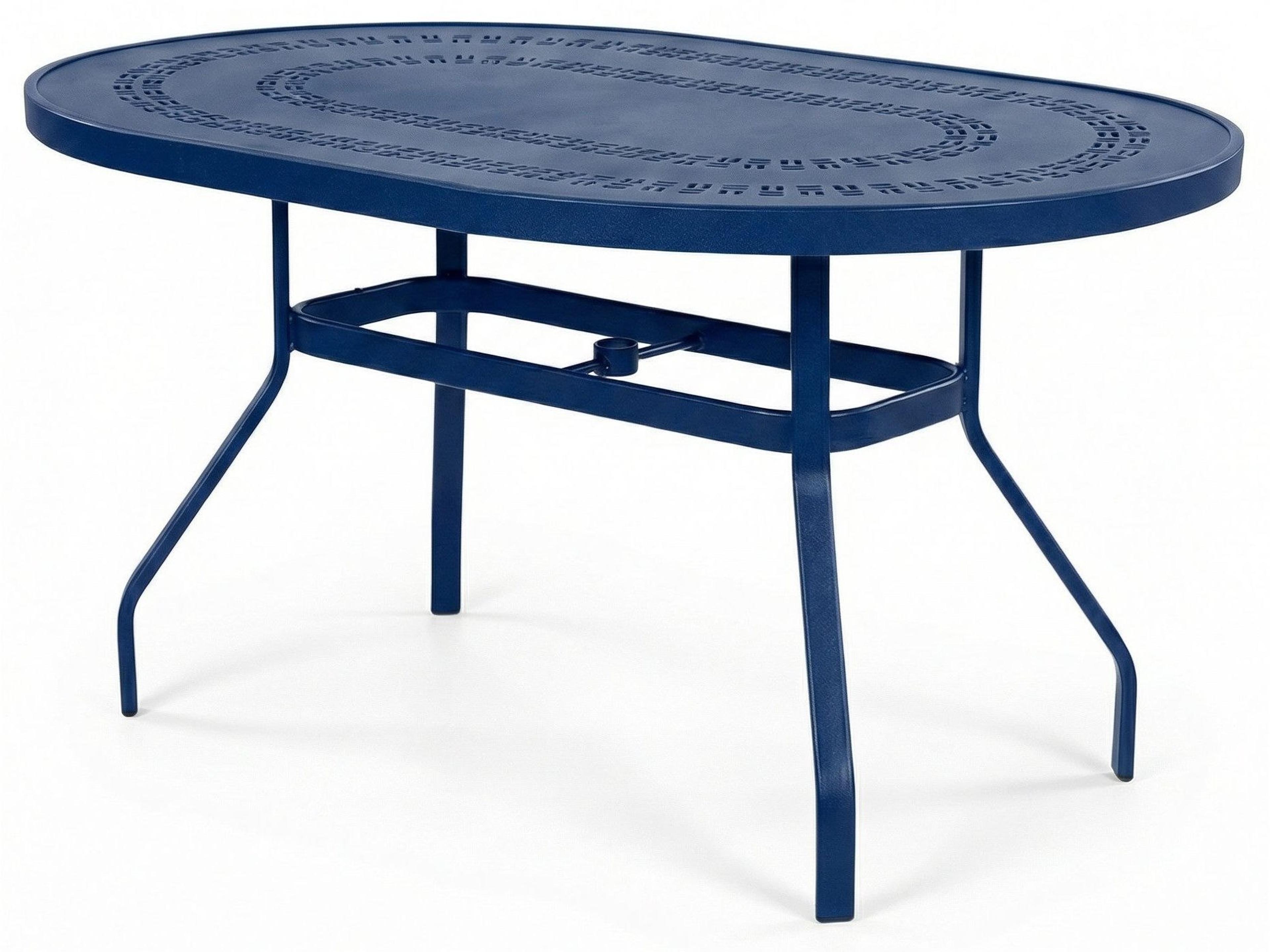 Windward Design Group Mayan Punched Aluminum Oval Dining Table