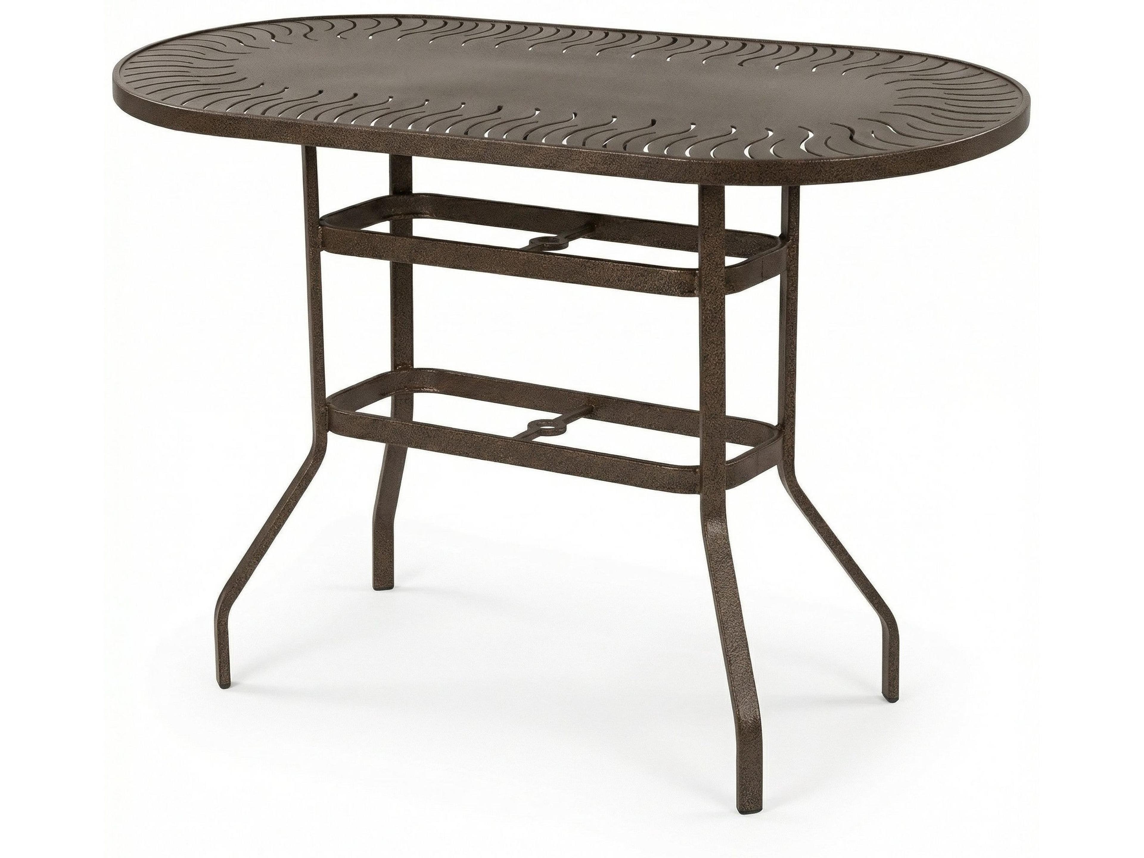 Windward Design Group Sunburst Punched Aluminum Oval Dining Table