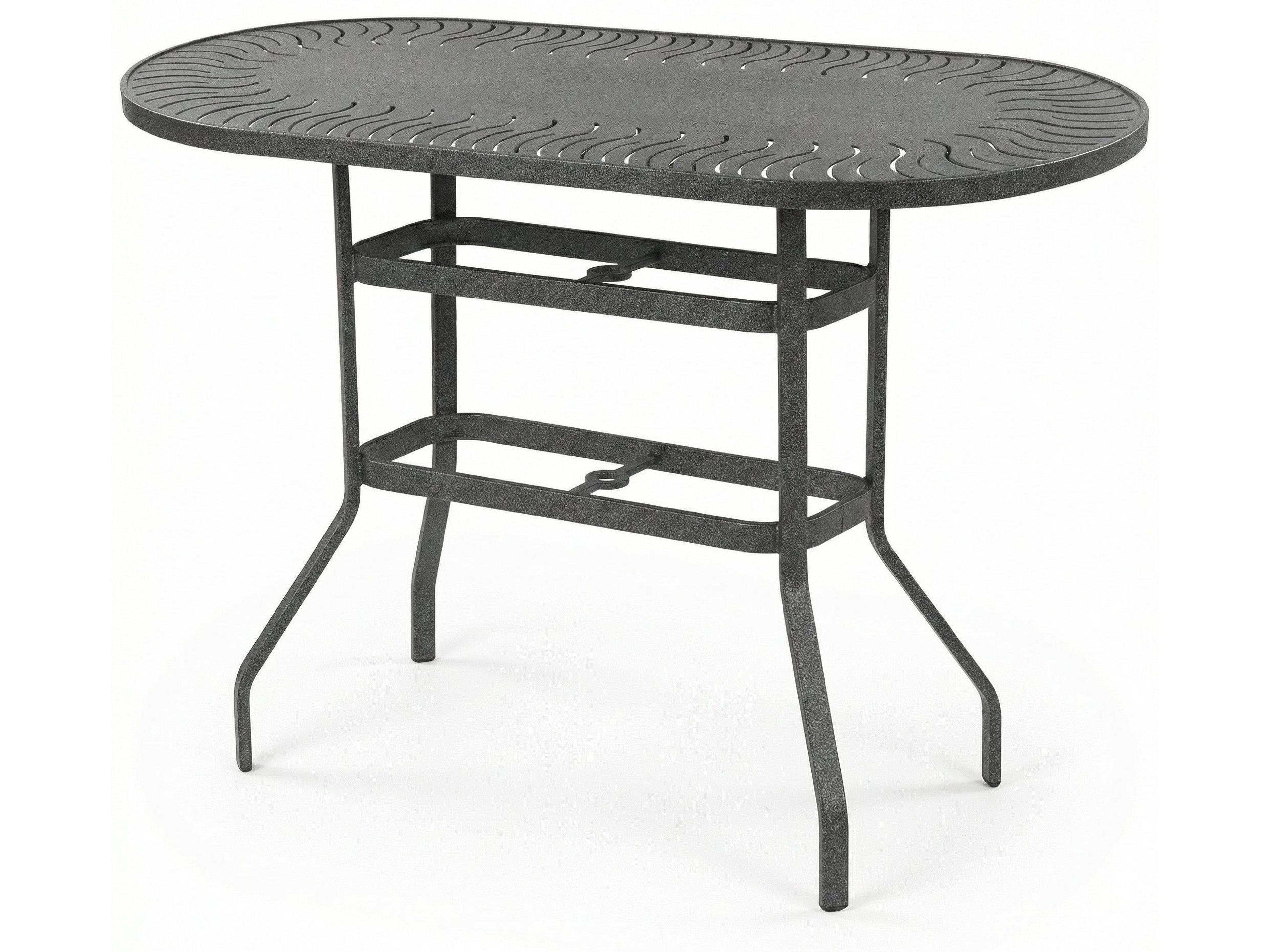 Windward Design Group Sunburst Punched Aluminum Oval Dining Table