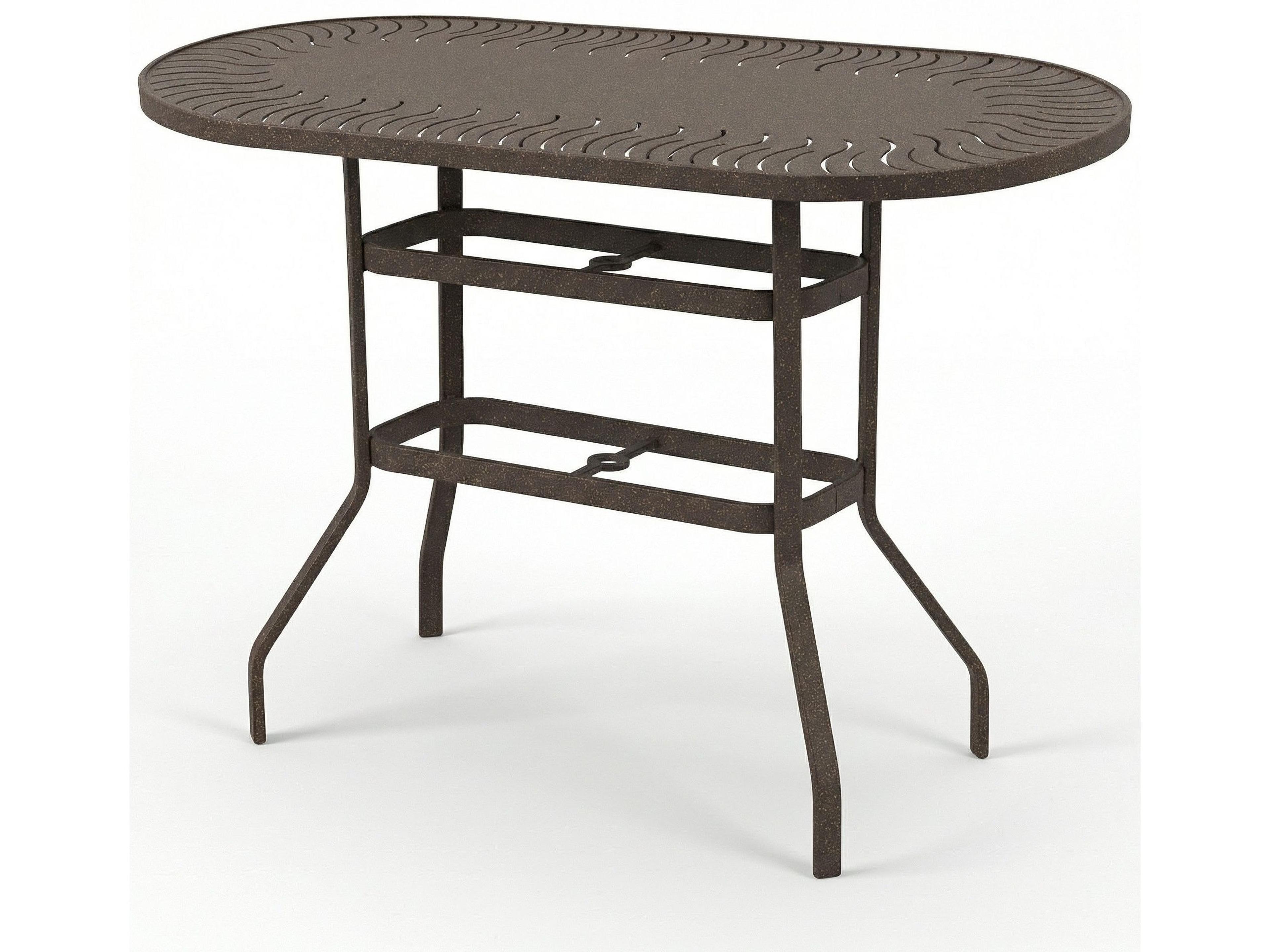 Windward Design Group Sunburst Punched Aluminum Oval Dining Table