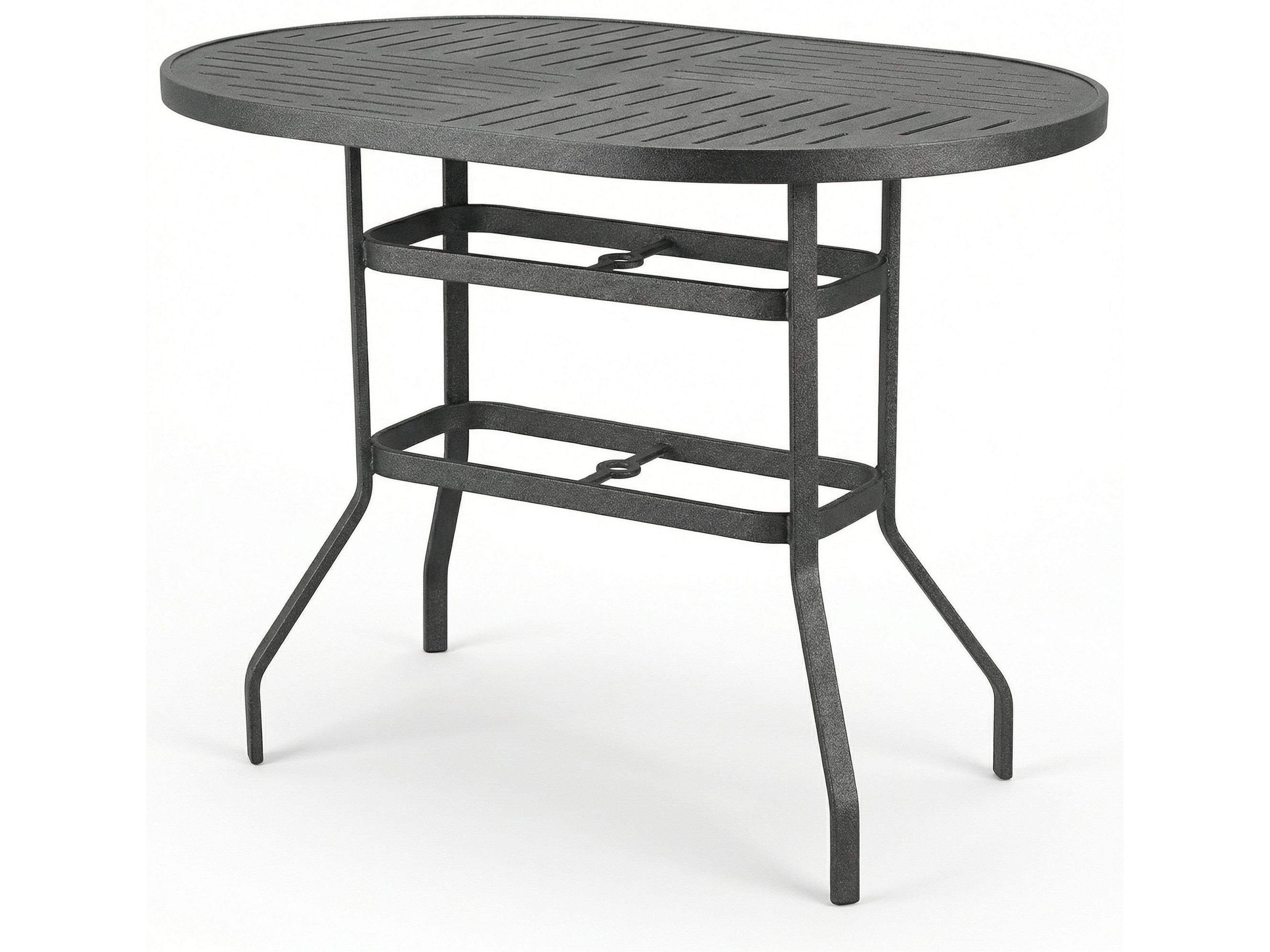 Napa Punched Aluminum Oval Counter Table