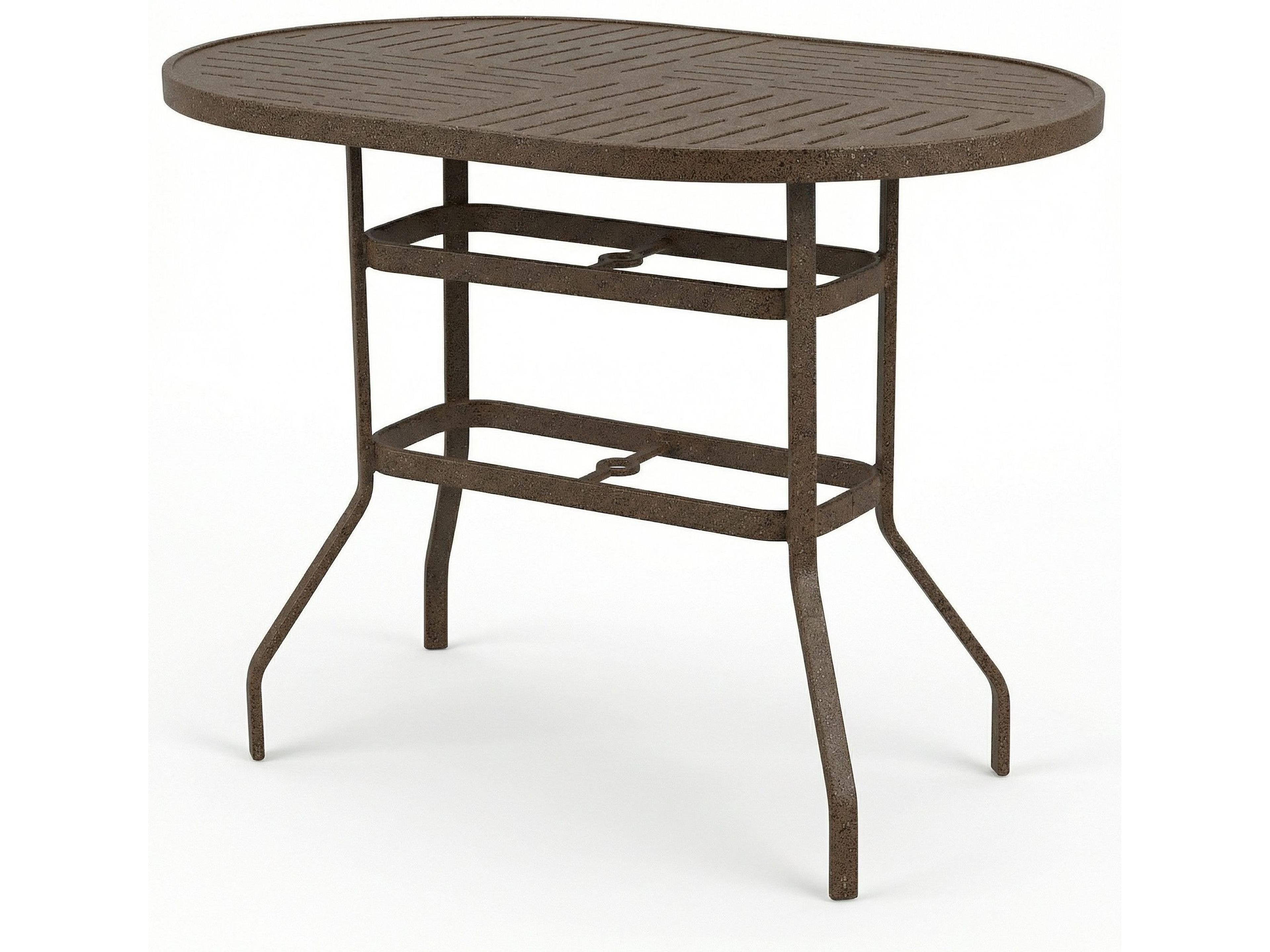 Windward Design Group Napa Punched Aluminum Oval Counter Table