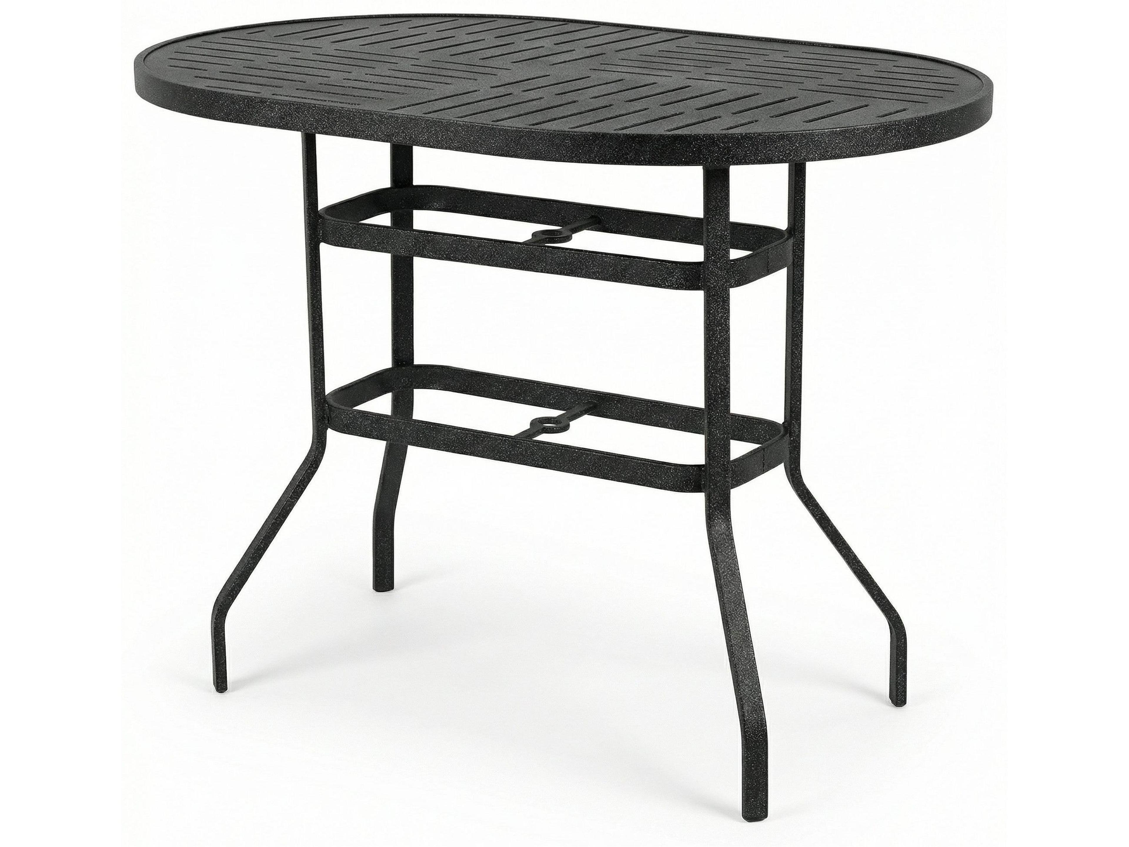 Windward Design Group Napa Punched Aluminum Oval Counter Table