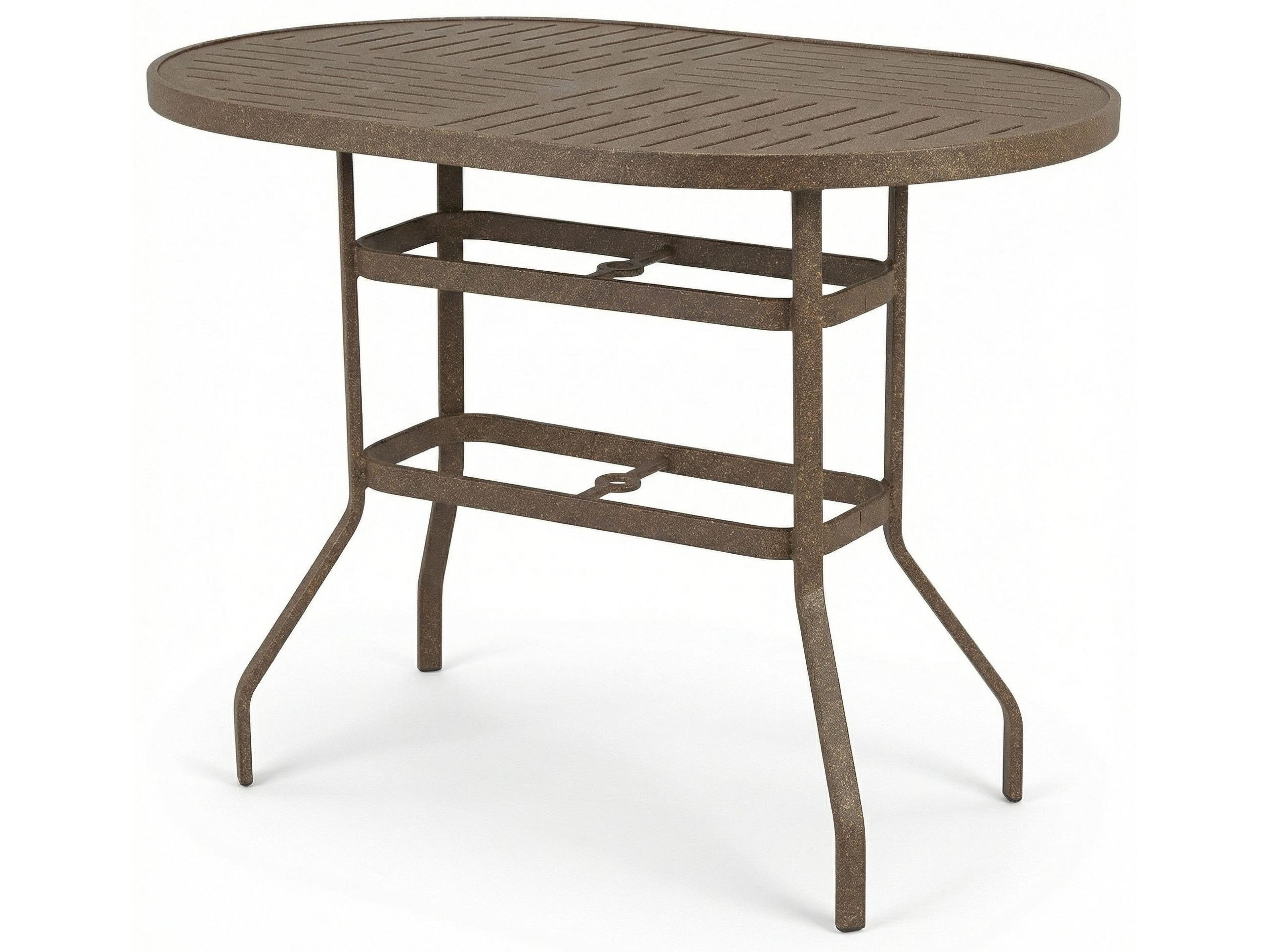 Windward Design Group Napa Punched Aluminum Oval Counter Table