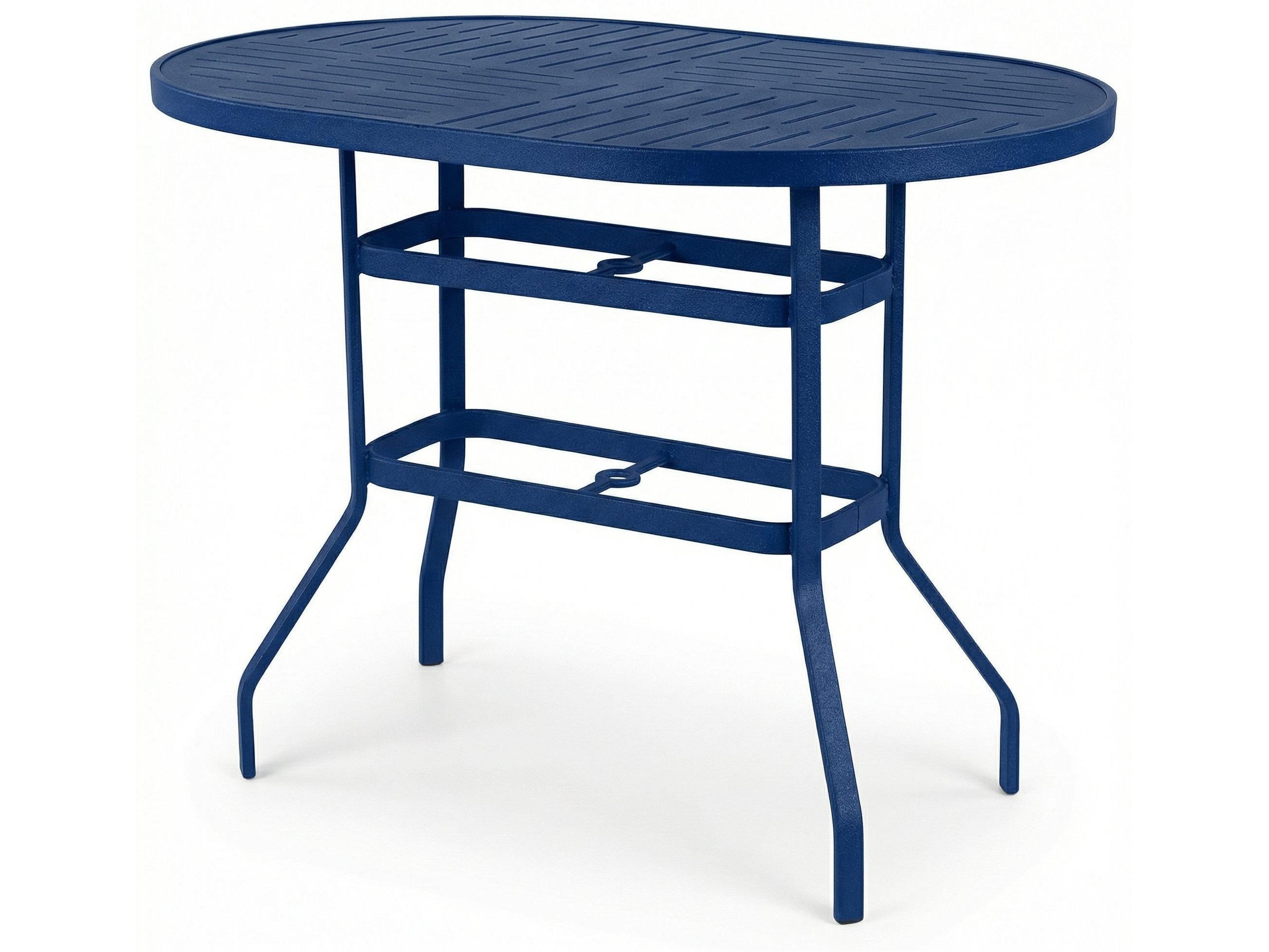 Windward Design Group Napa Punched Aluminum Oval Counter Table