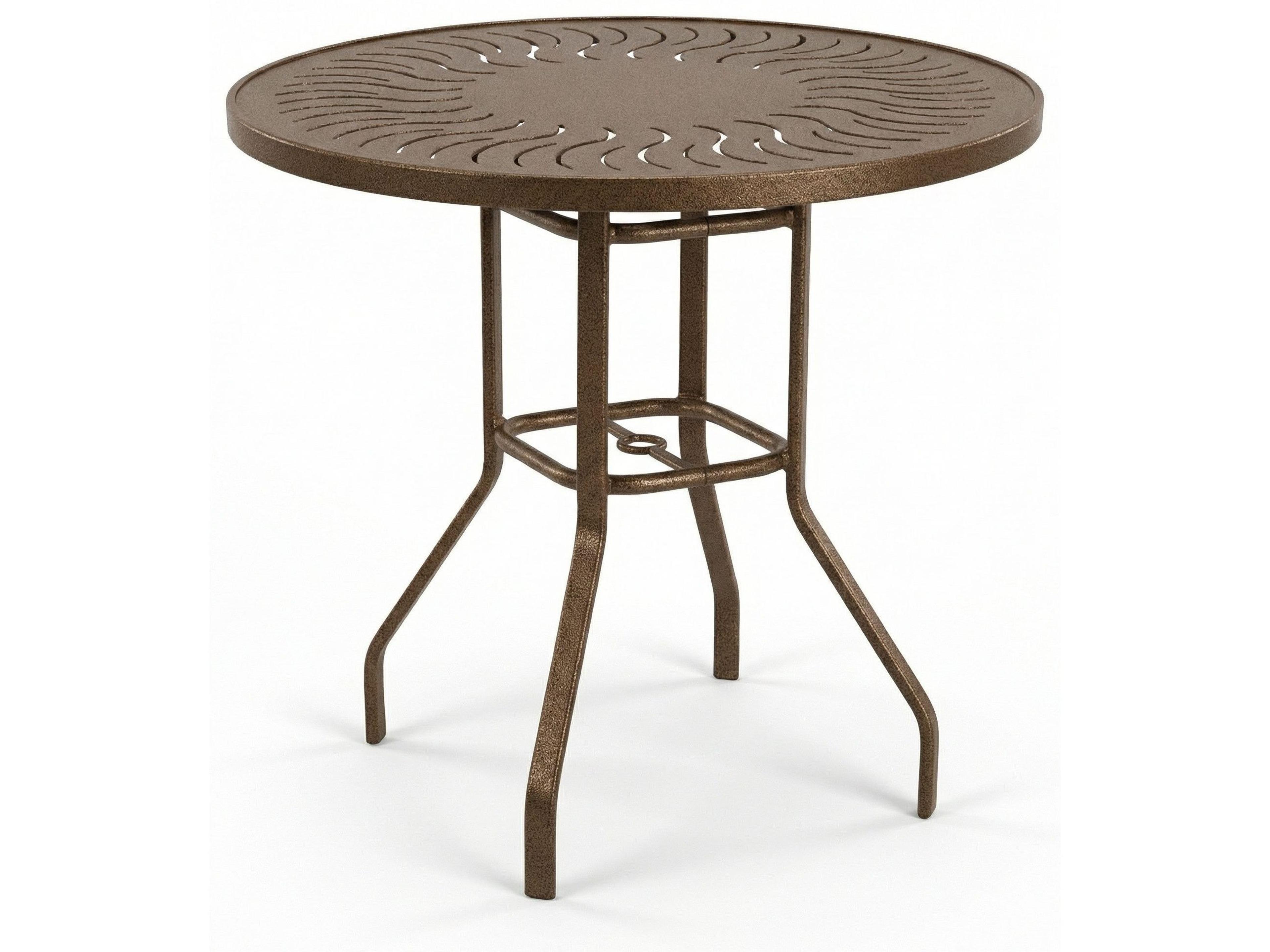 Windward Design Group Sunburst Punched Aluminum Round Counter Table