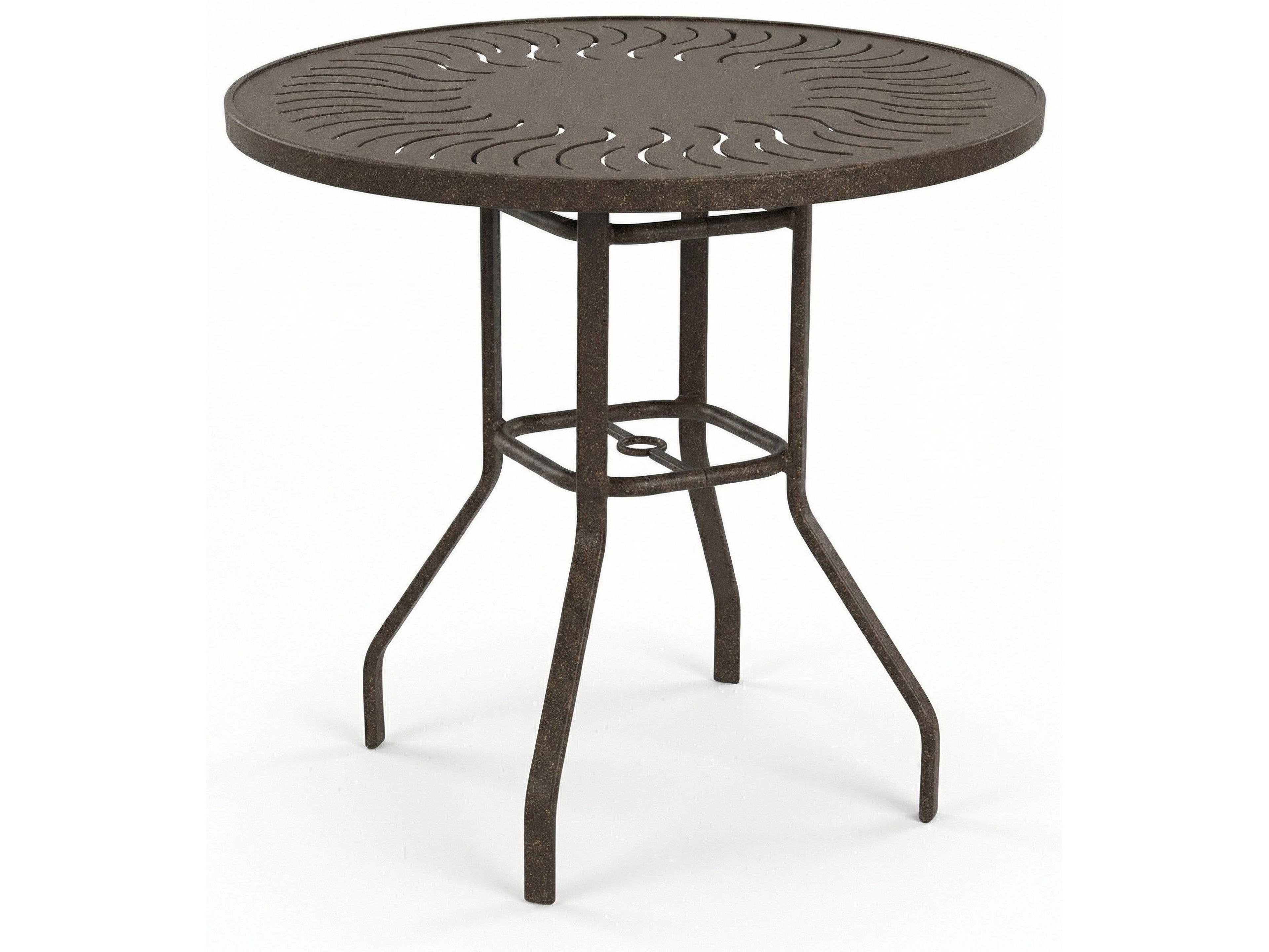 Windward Design Group Sunburst Punched Aluminum Round Counter Table