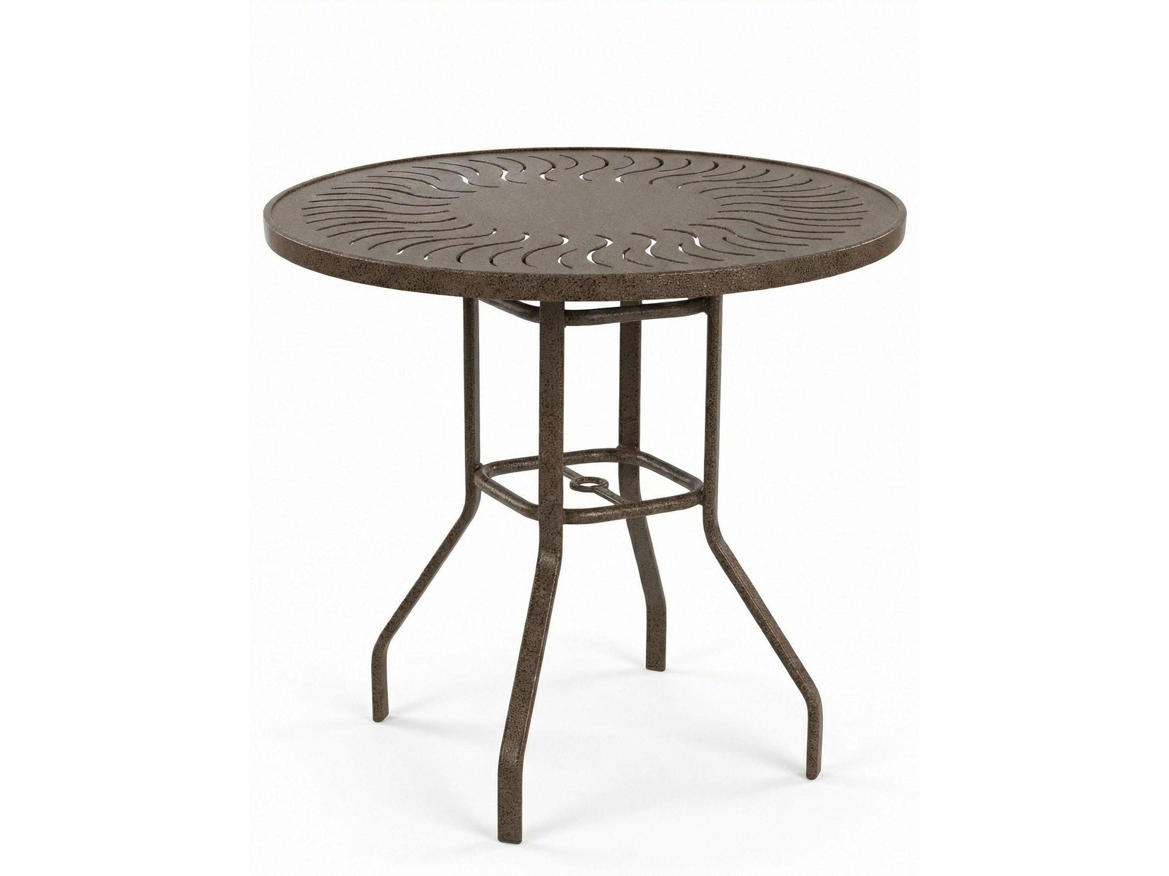 Windward Design Group Sunburst Punched Aluminum Round Bar Table