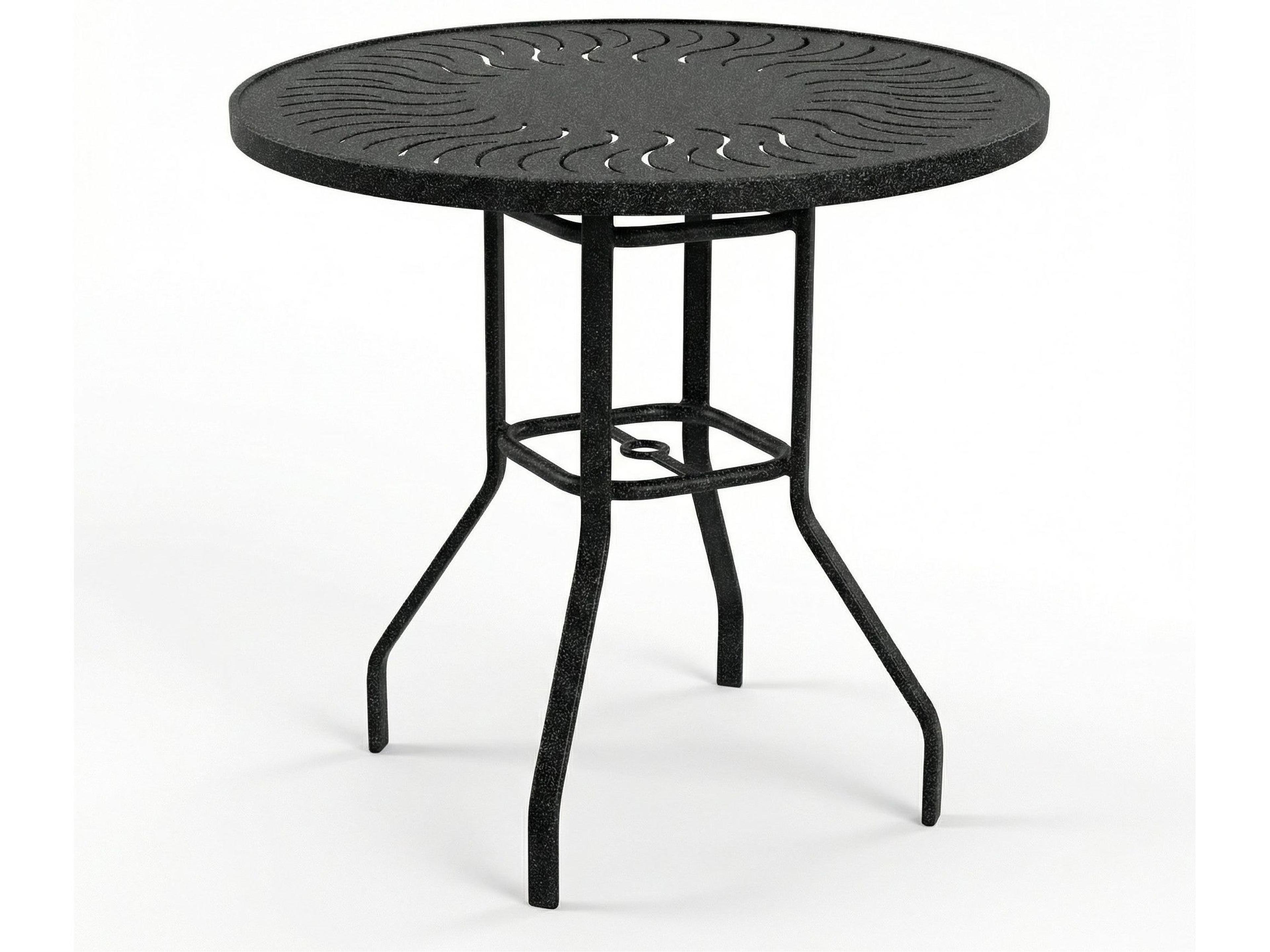Windward Design Group Sunburst Punched Aluminum Round Bar Table