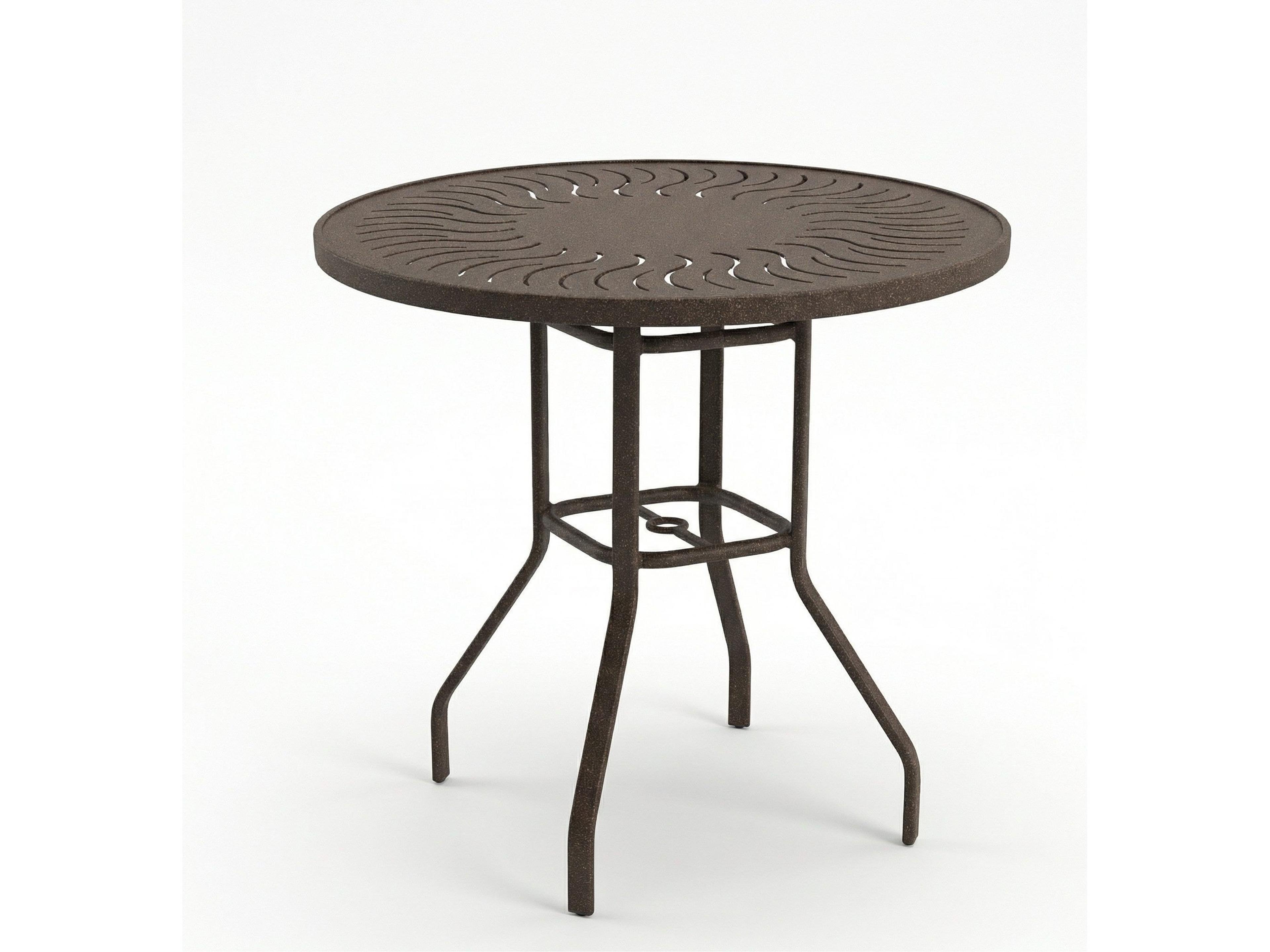 Windward Design Group Sunburst Punched Aluminum Round Bar Table