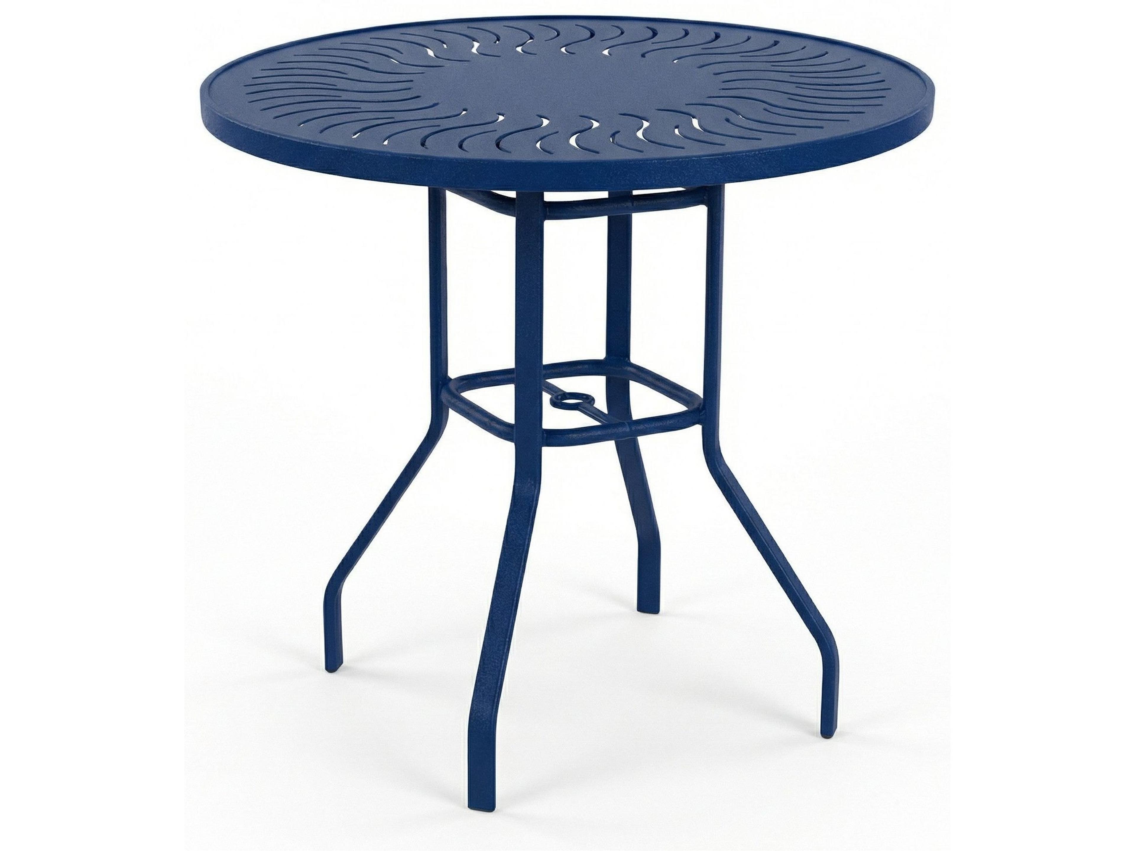 Windward Design Group Sunburst Punched Aluminum Round Bar Table