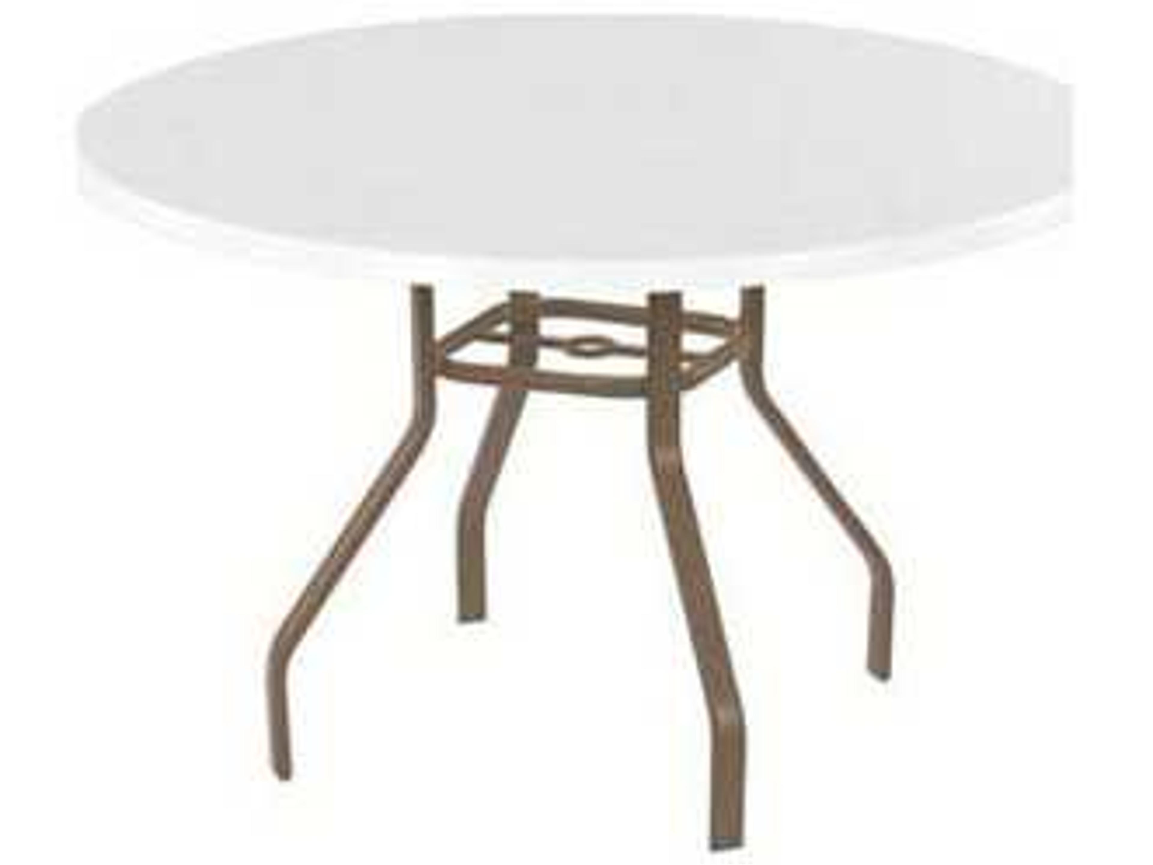 Fiberglass Top Aluminum Round Outdoor Dining Table with Umbrella Hole