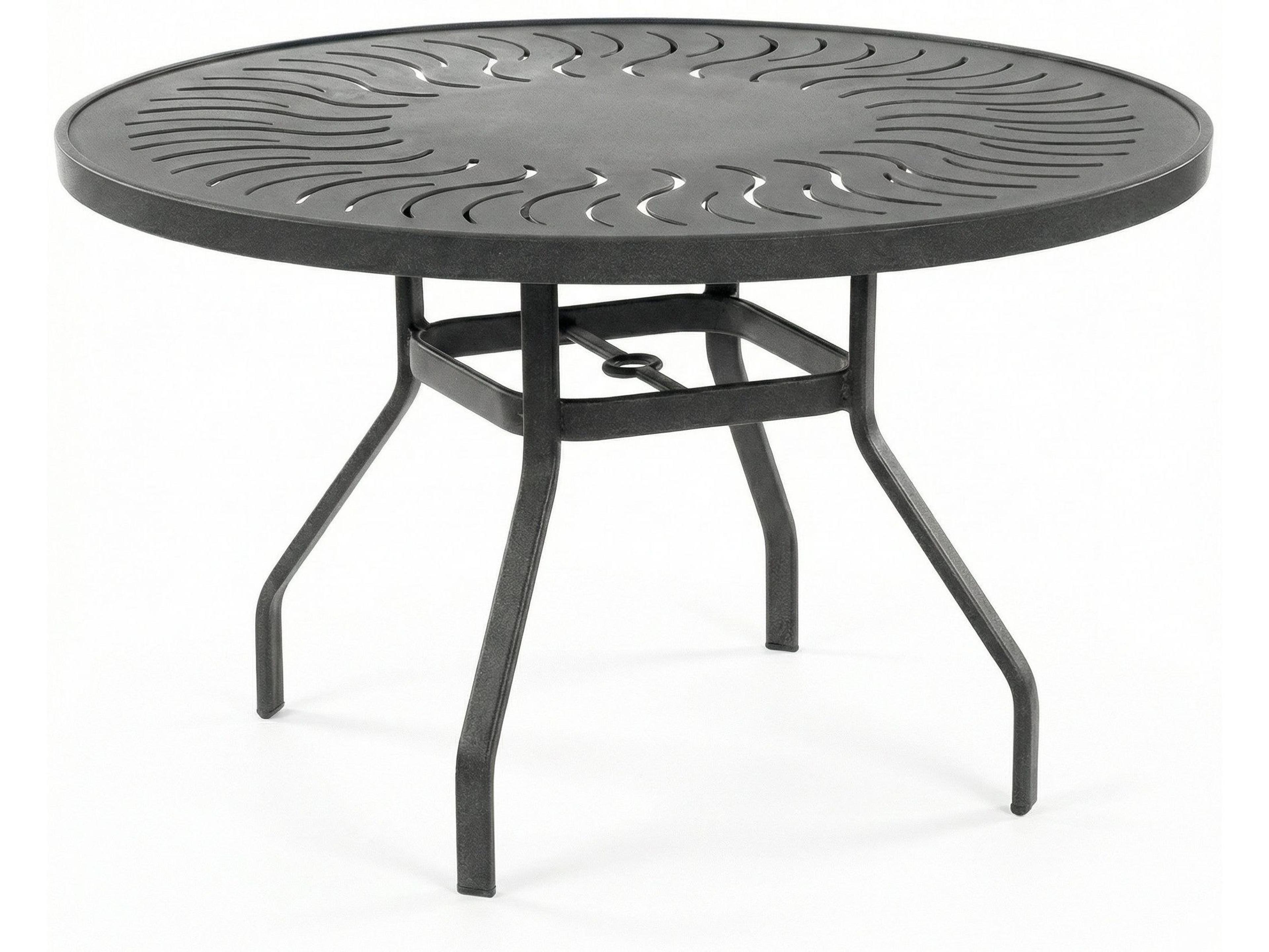 Sunburst Punched Aluminum Round Dining Table
