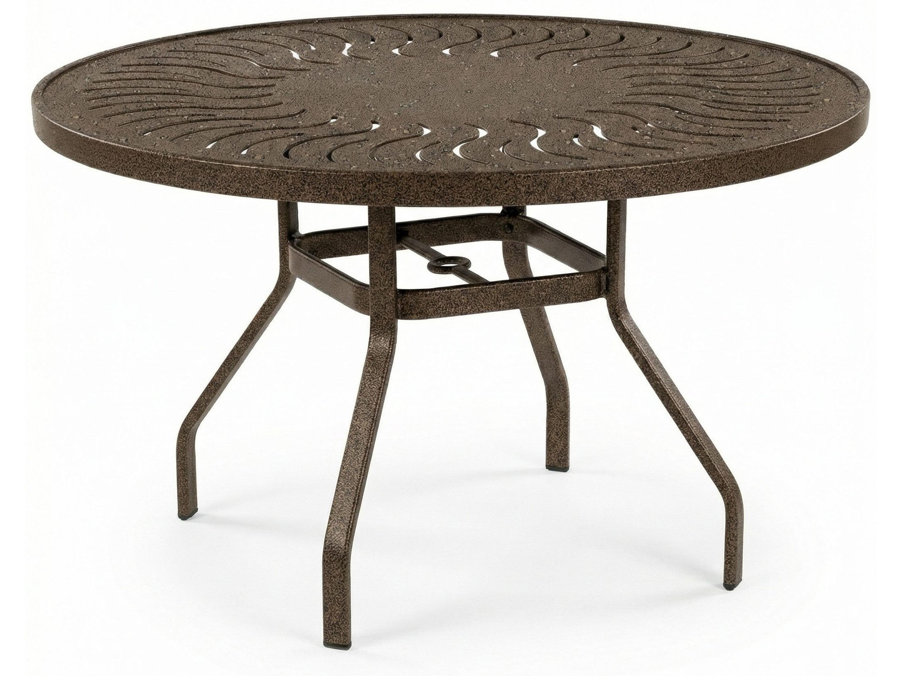 Windward Design Group Sunburst Punched Aluminum Round Dining Table