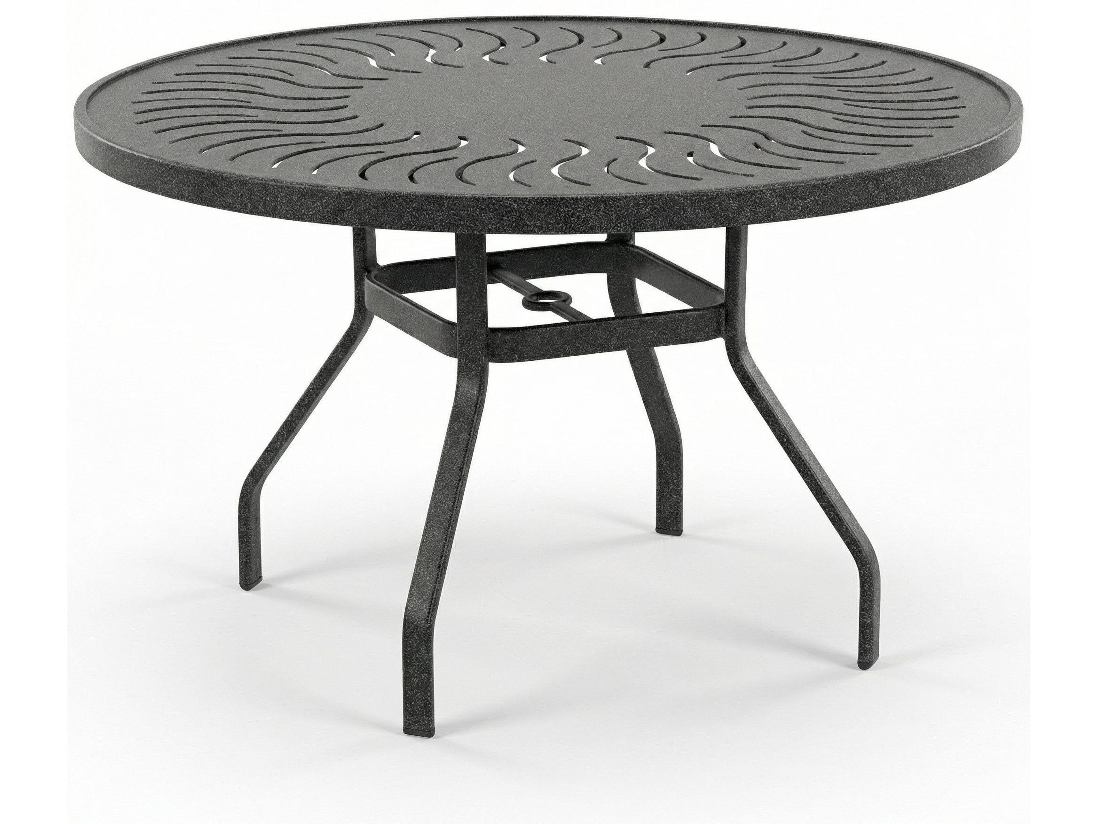 Windward Design Group Sunburst Punched Aluminum Round Dining Table