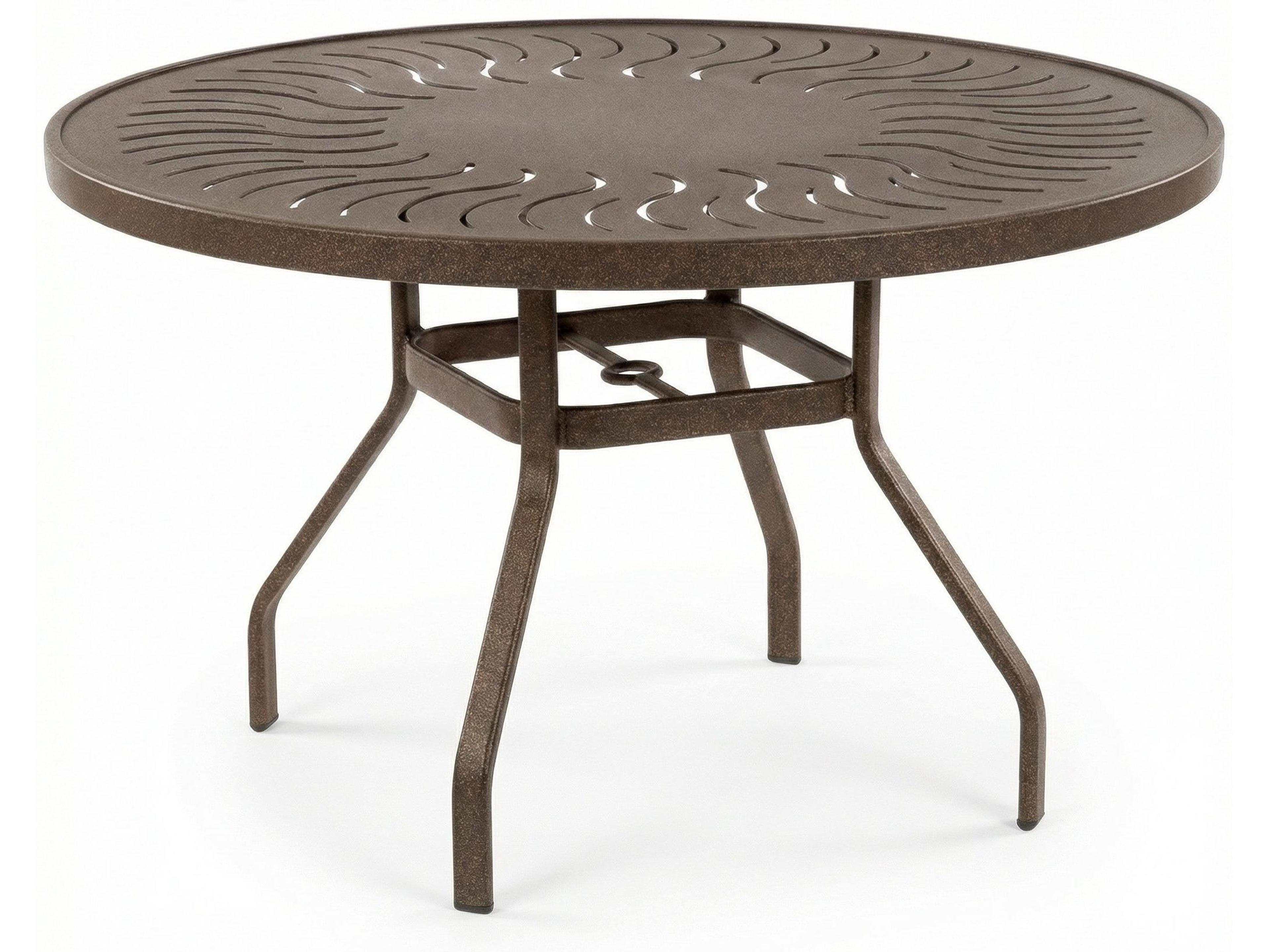 Windward Design Group Sunburst Punched Aluminum Round Dining Table