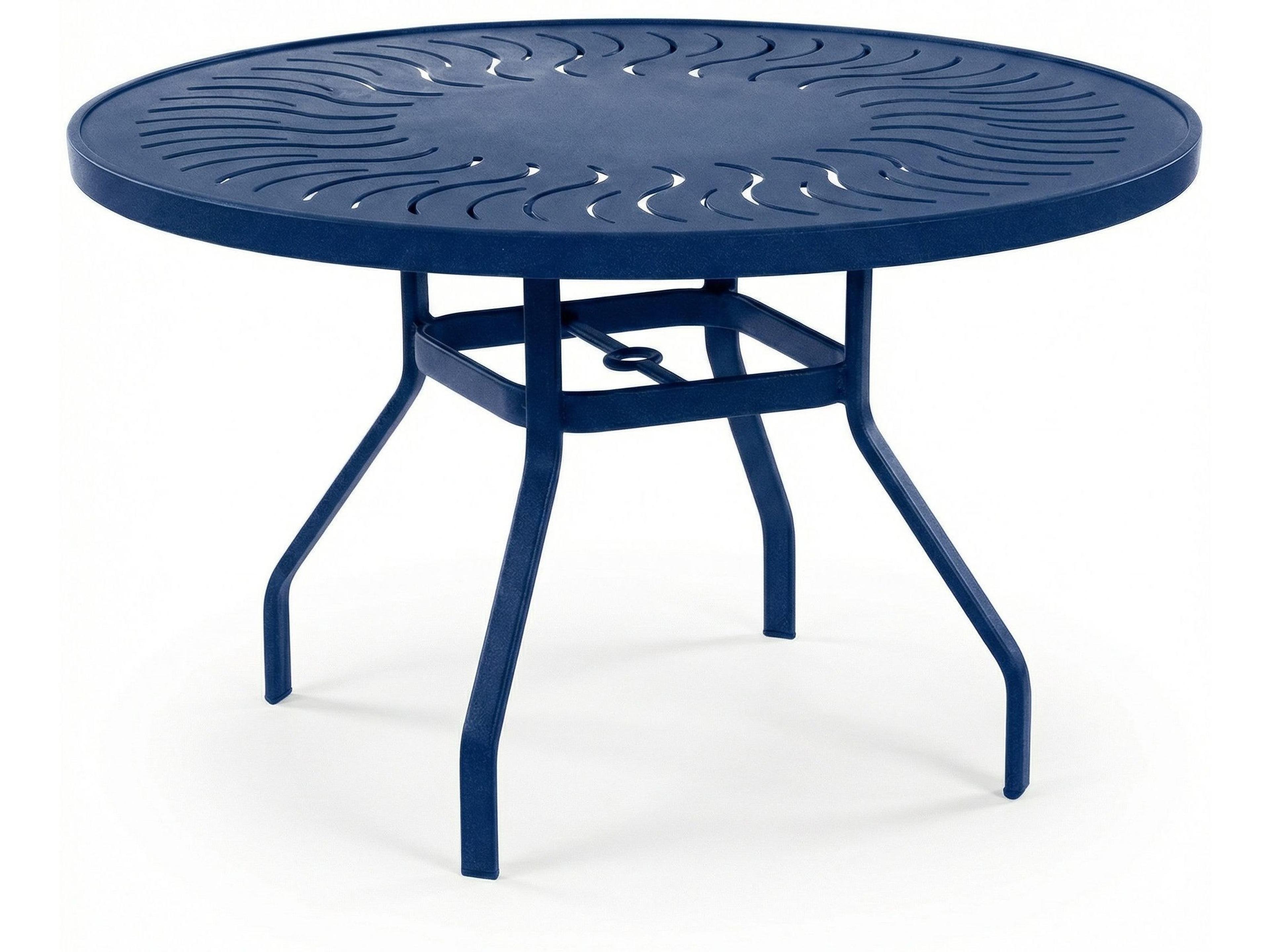 Windward Design Group Sunburst Punched Aluminum Round Dining Table